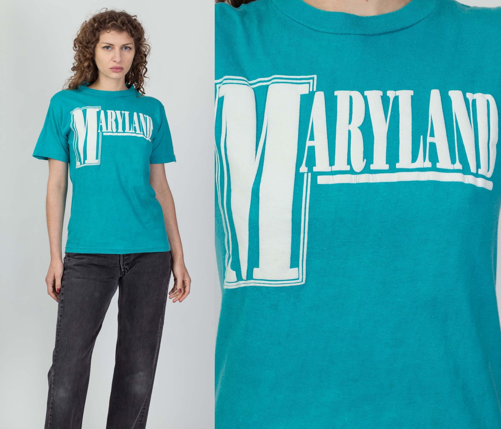 90s Maryland Puffy Graphic T Shirt - Men's Small, Women's Medium 