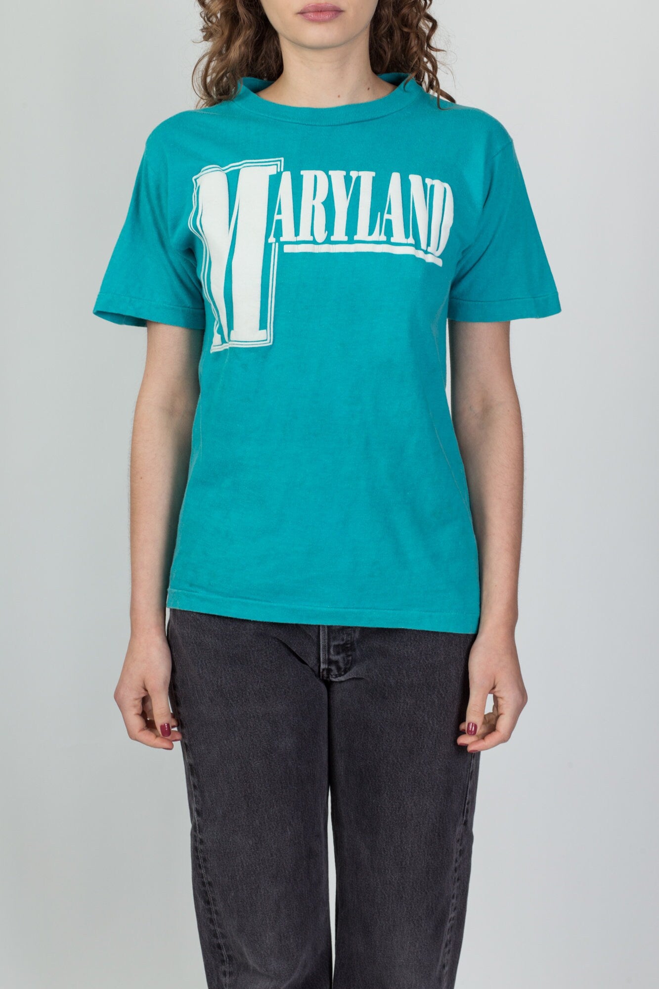 90s Maryland Puffy Graphic T Shirt - Men's Small, Women's Medium 
