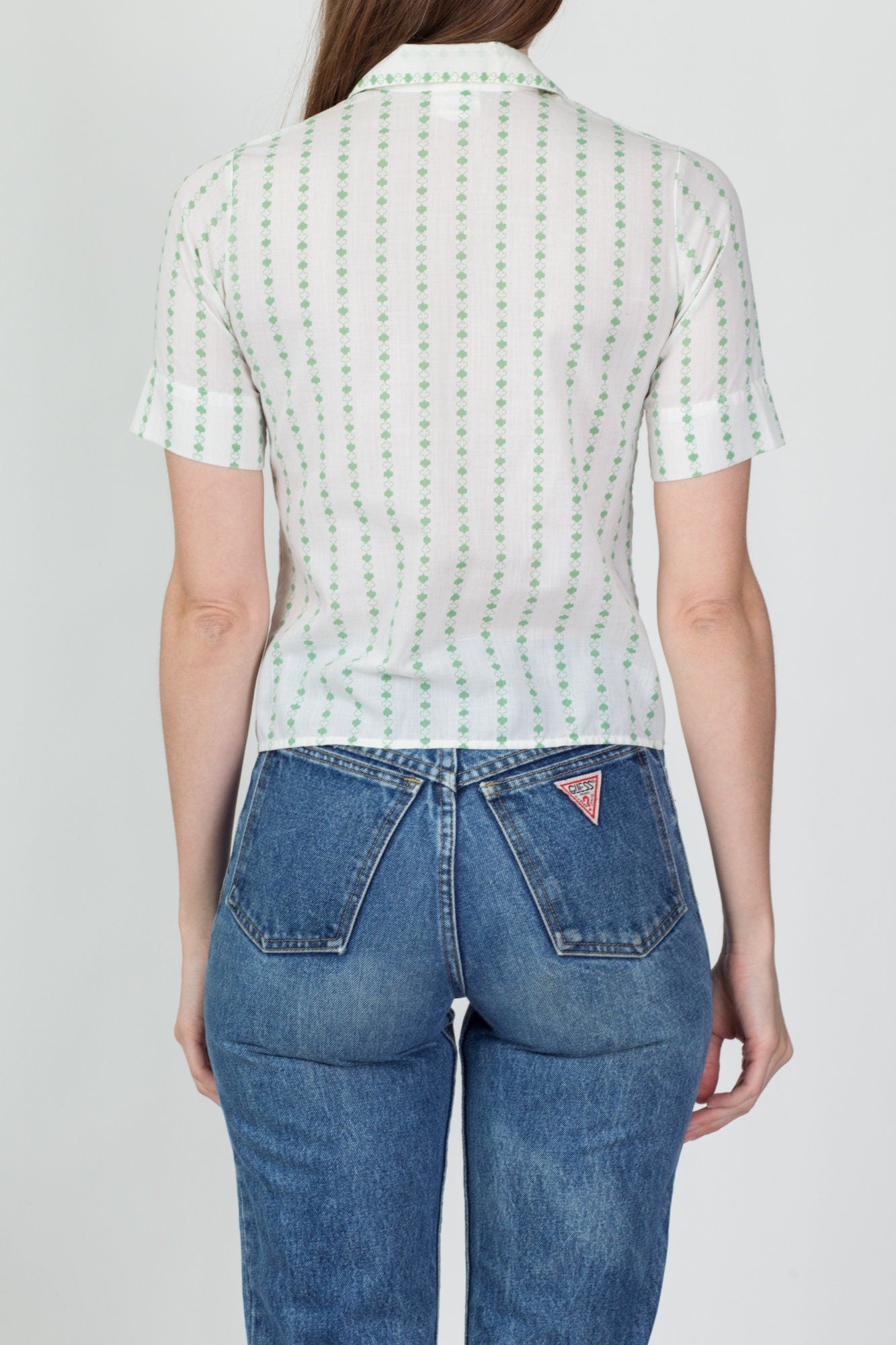 70s Girl Scouts Button Up Shirt - Petite XS 