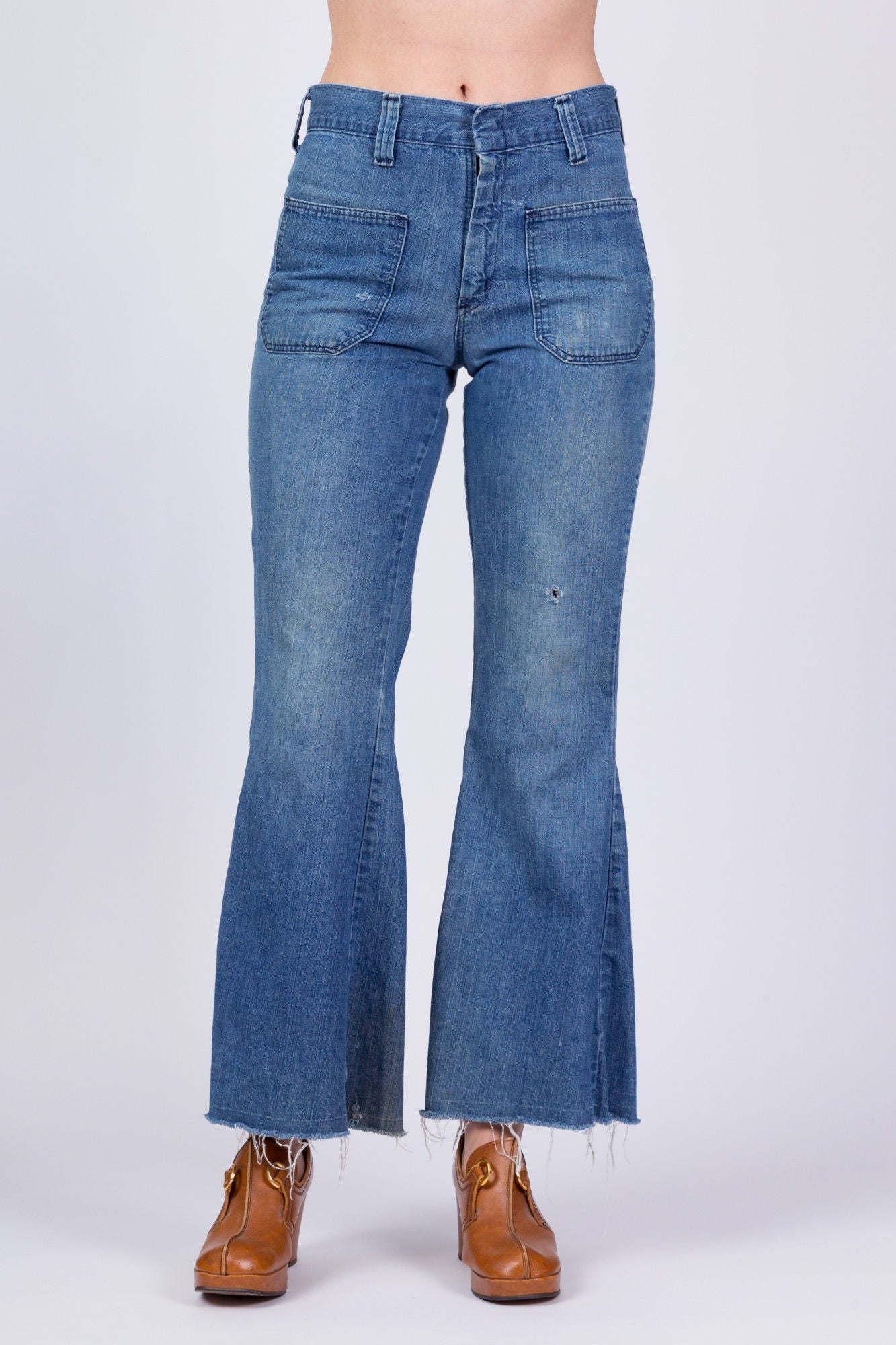 70s Wrangler Faded Denim Bell Bottoms - 29 Waist – Flying Apple