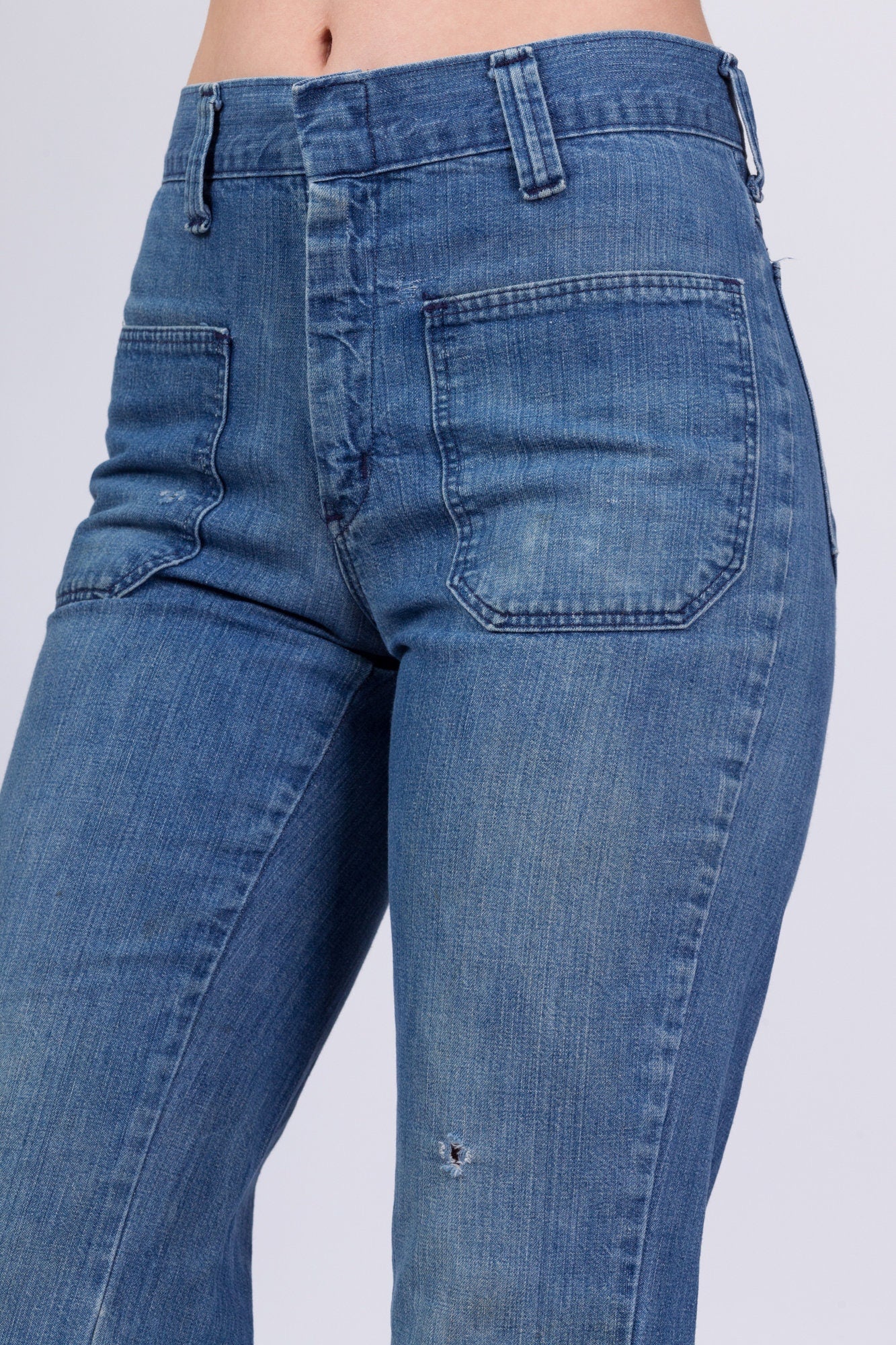 70s Wrangler Faded Denim Bell Bottoms - 29" Waist 