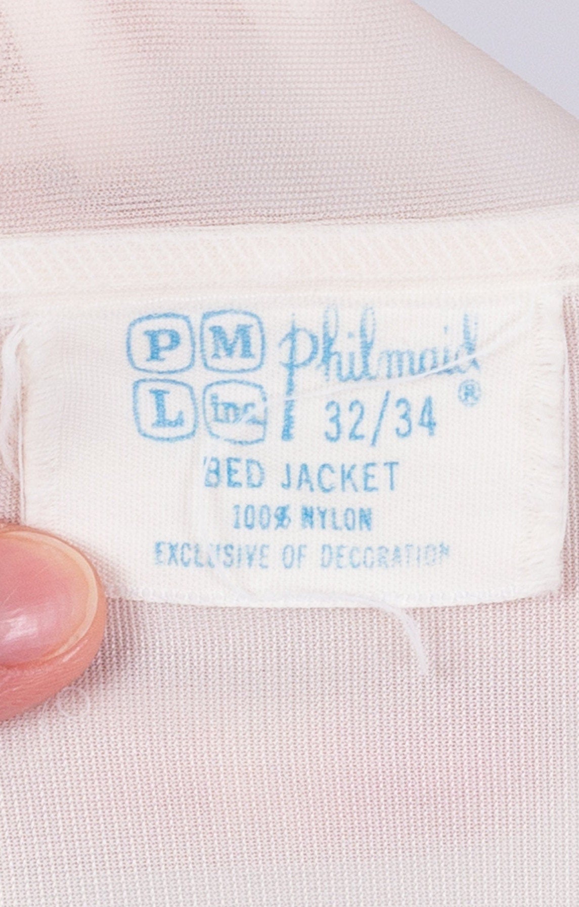 60s Ruffle Lace Trim Bed Jacket - XS to Medium 