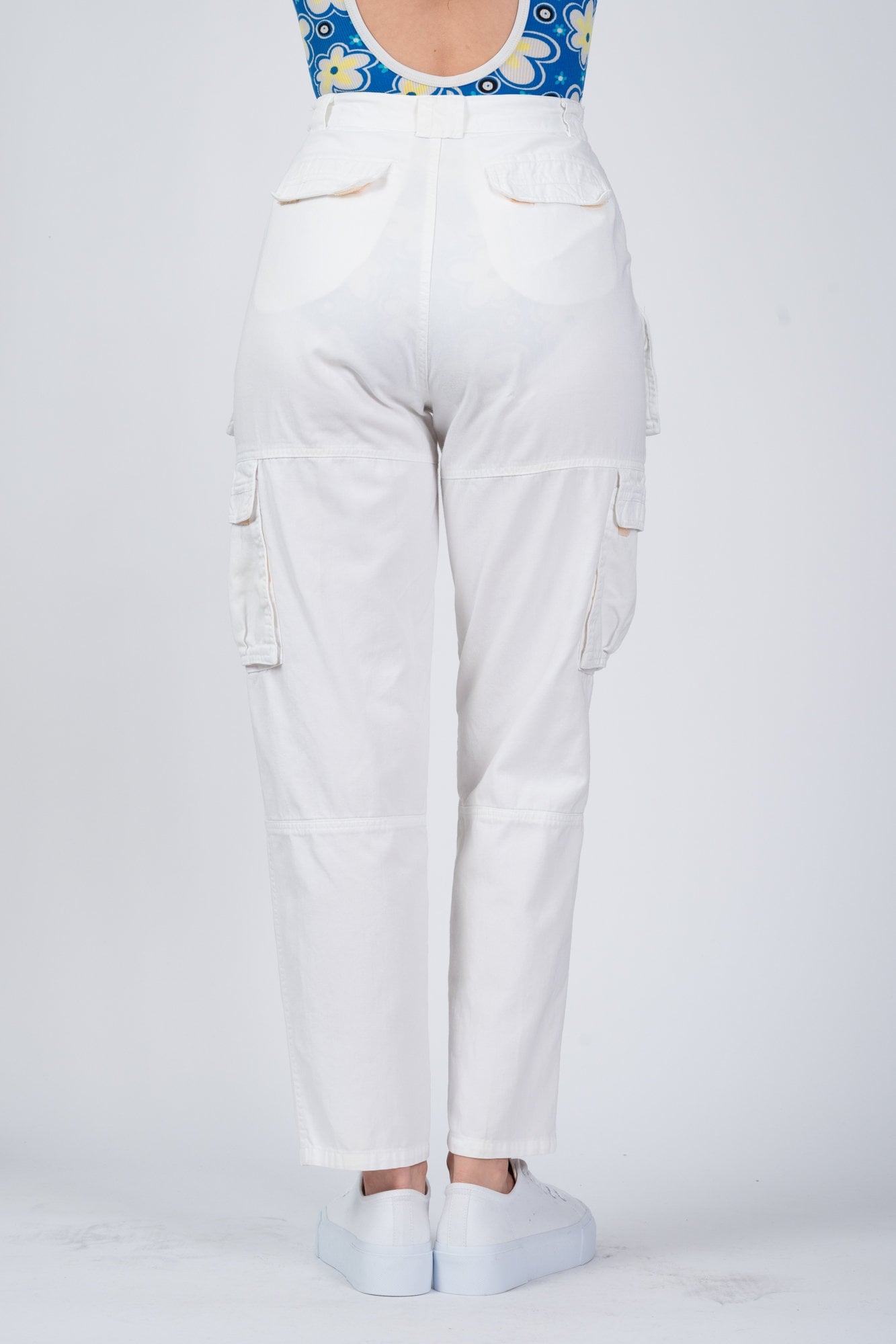 80s Palmetto's White Cargo Pants - Small, 25.5" 