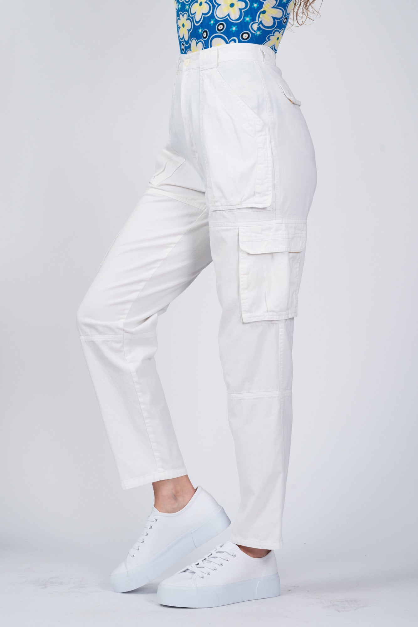 80s Palmetto's White Cargo Pants - Small, 25.5" 
