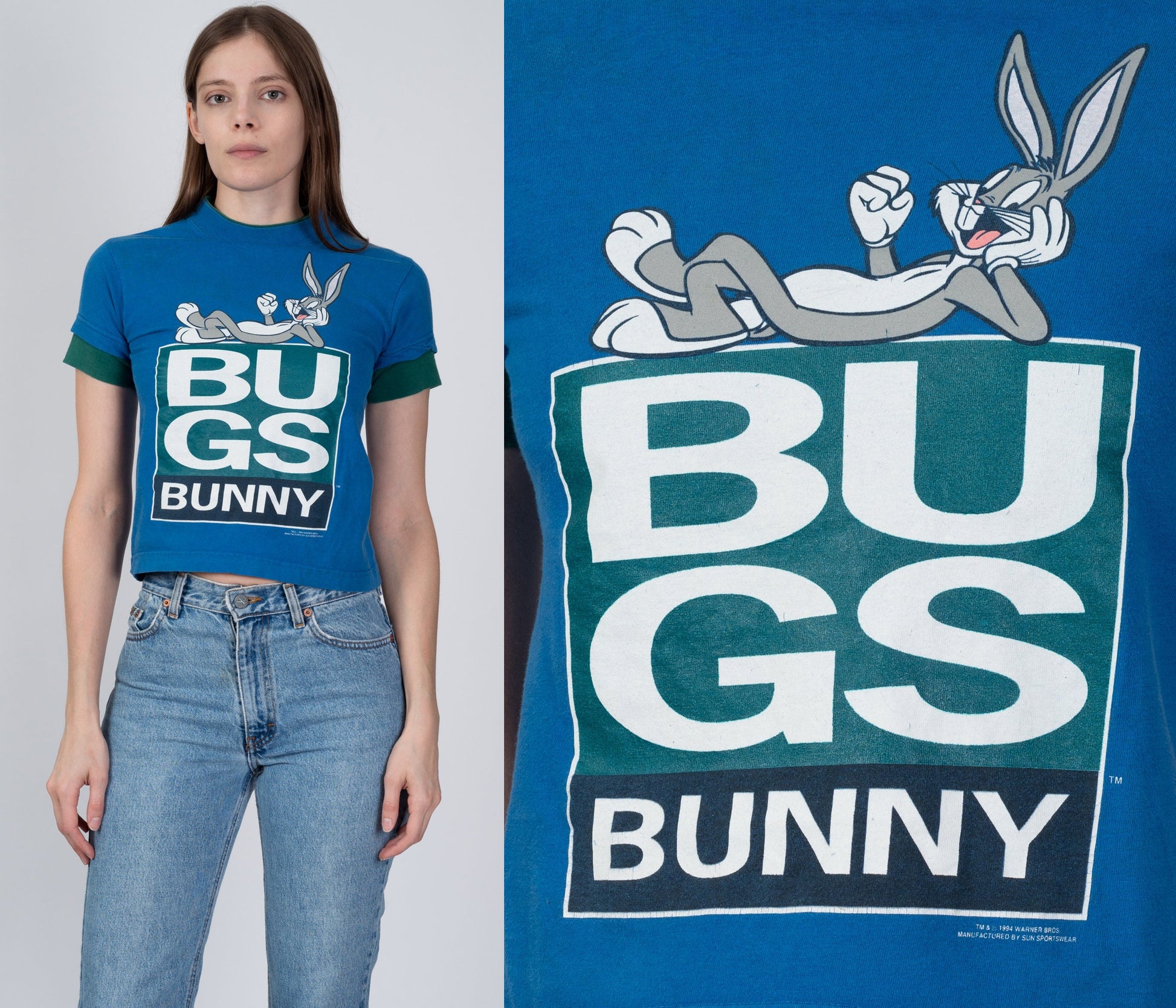 90s Bugs Bunny Crop Top T Shirt - XXS 