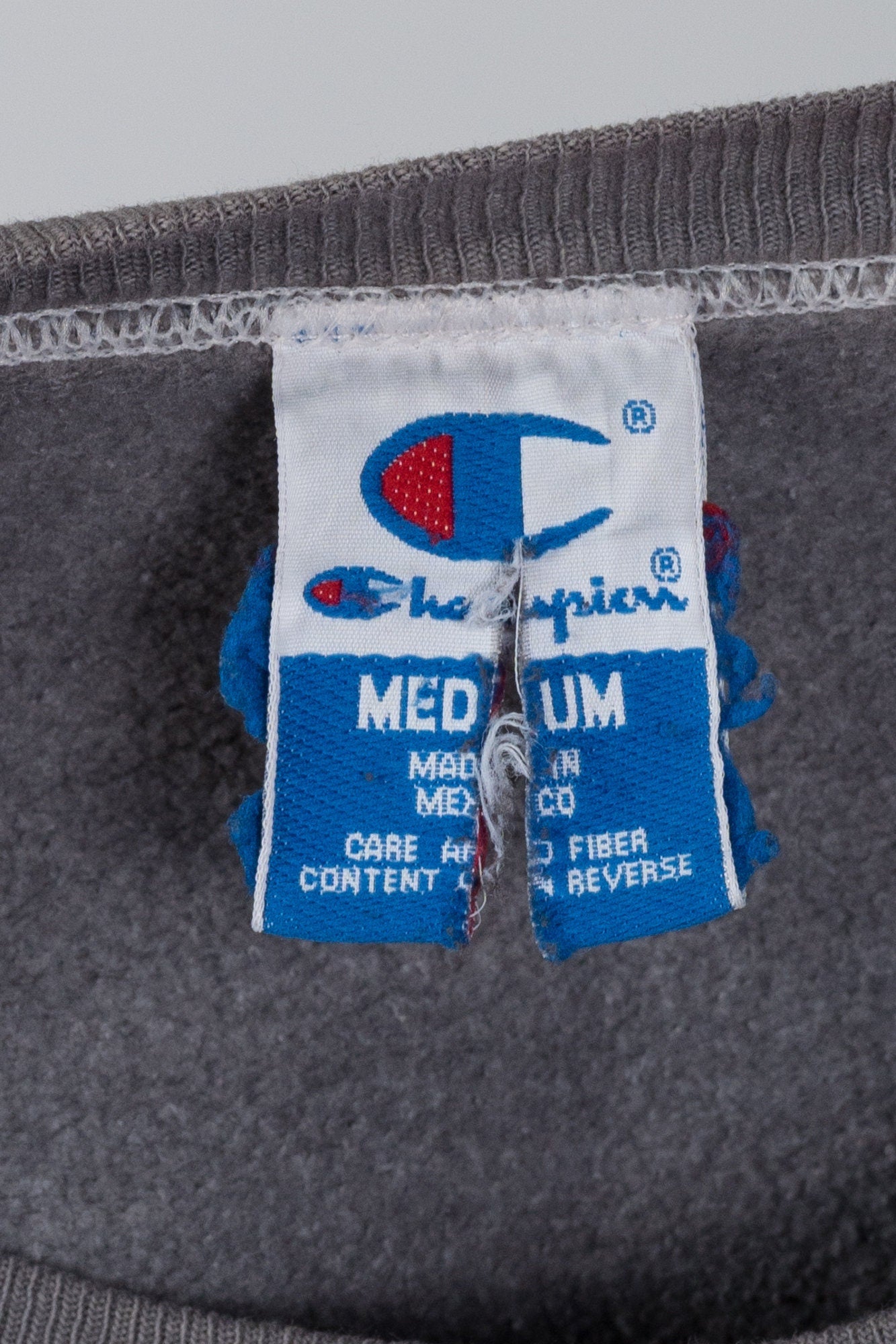 Vintage Champion V Stitch Distressed Sweatshirt - Men's Small, Women's Medium 