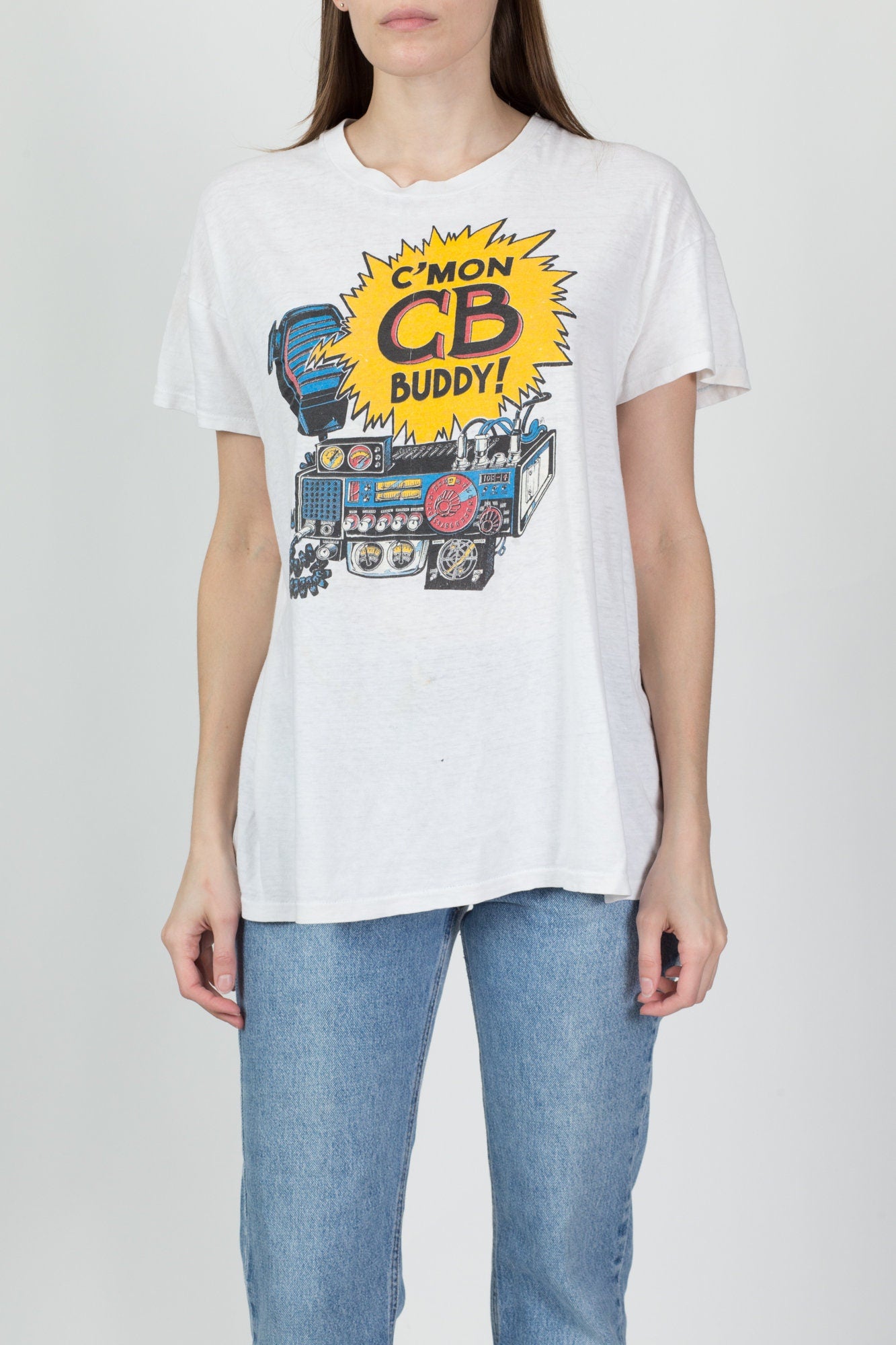 80s CB Radio "C'mon CB Buddy!" Graphic Tee - Men's Large, Women's XL 