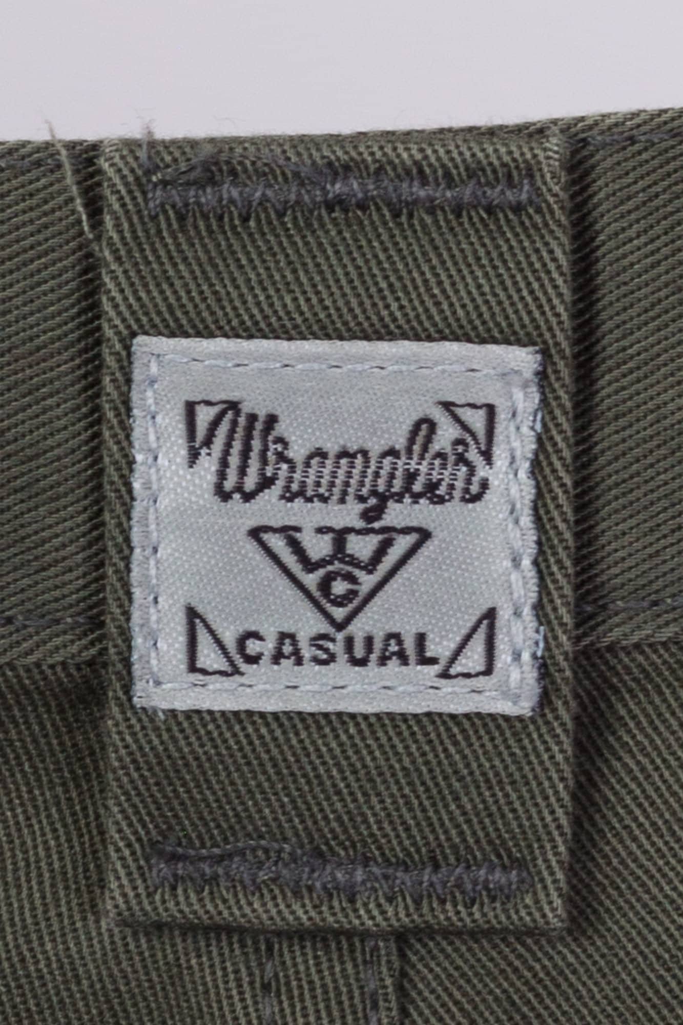 XS 90s Olive Drab High Waist Cut-Off Shorts 25" | Vintage Wrangler Casuals Pleated Army Green Mom Shorts
