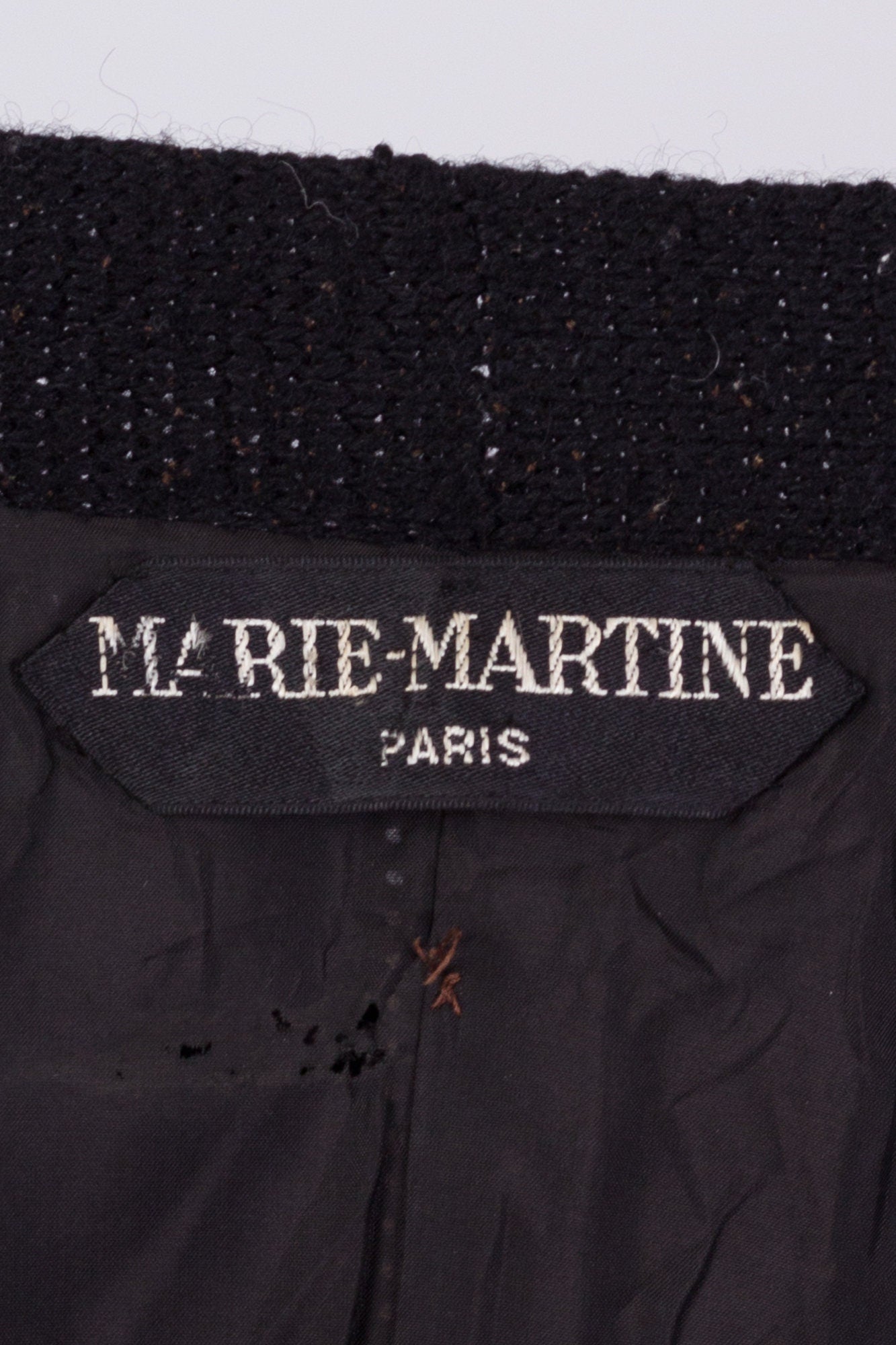 60s Marie Martine Black Patchwork Suede & Knit Dress, As Is - Small 