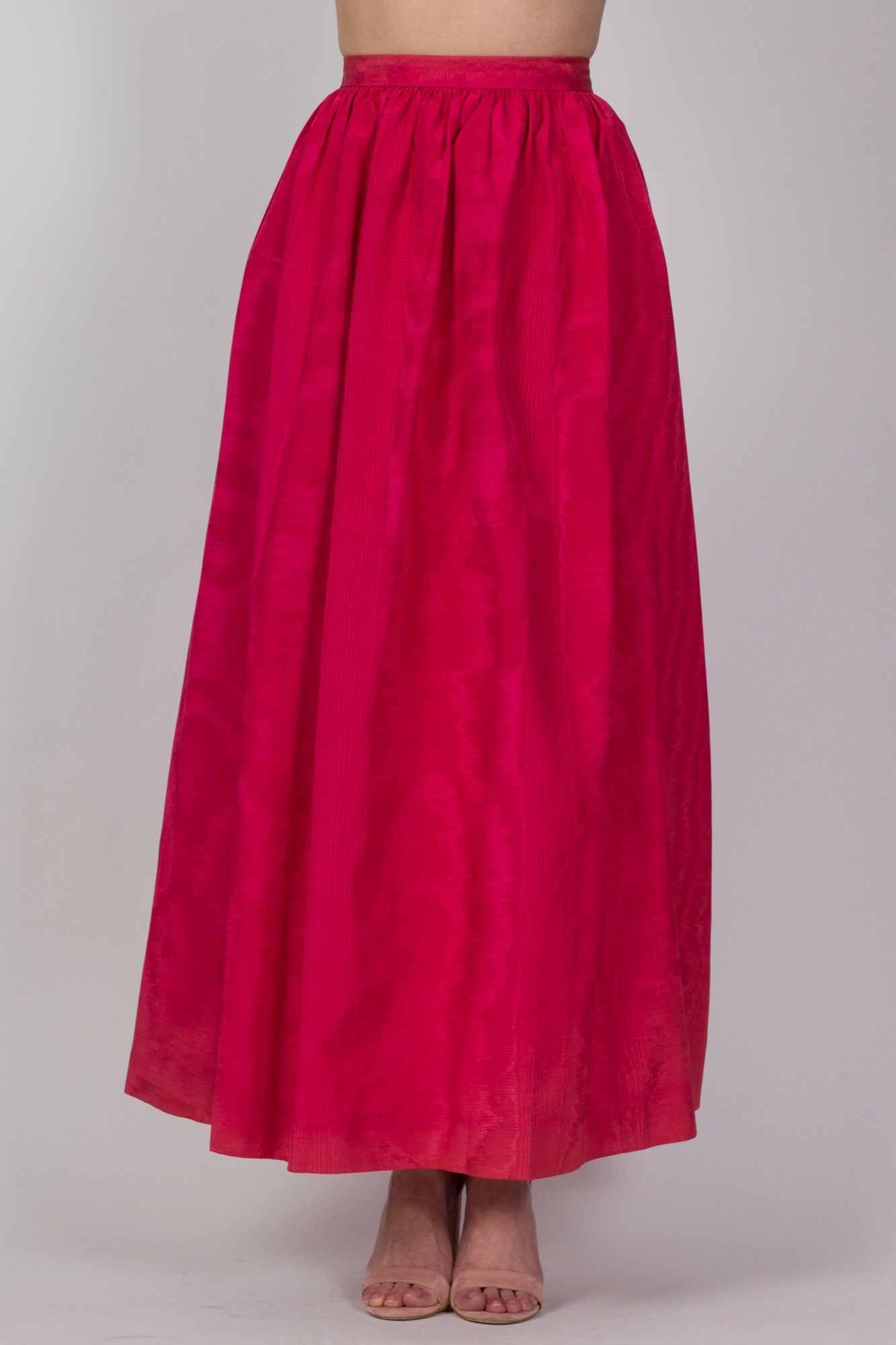 Vintage Marbled Hot Pink Maxi Skirt - Extra Small, 24" 