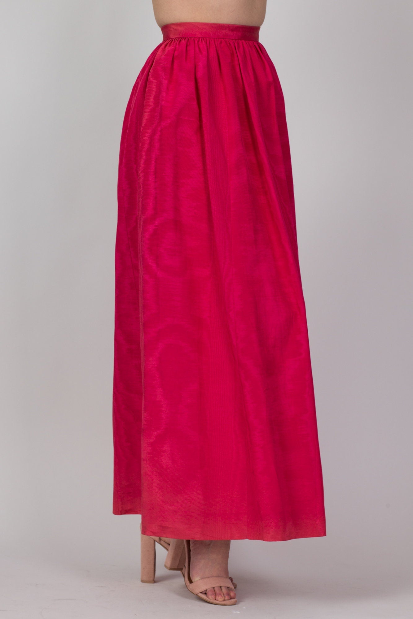Vintage Marbled Hot Pink Maxi Skirt - Extra Small, 24" 