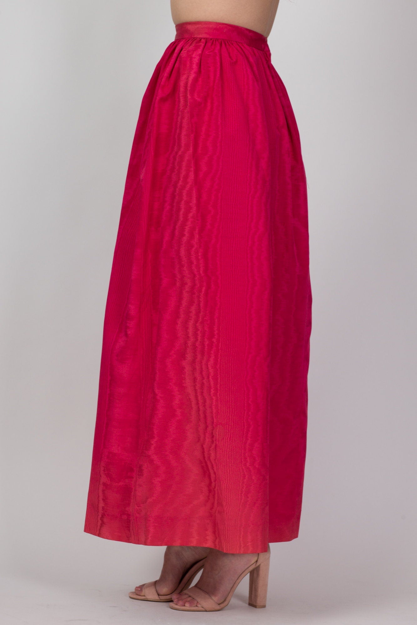 Vintage Marbled Hot Pink Maxi Skirt - Extra Small, 24" 