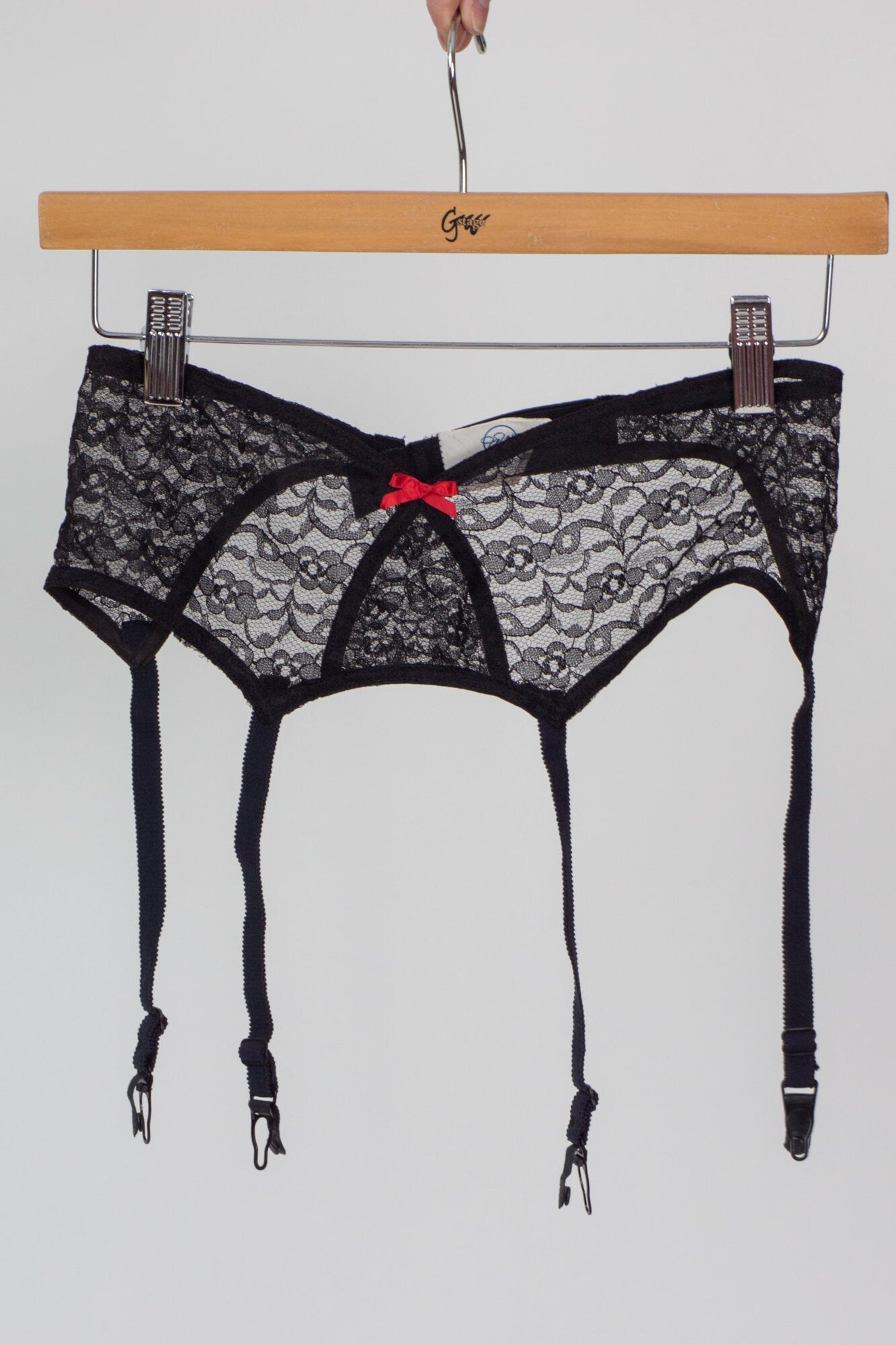 70s 80s Deadstock Black Lace Lingerie Set - Medium 