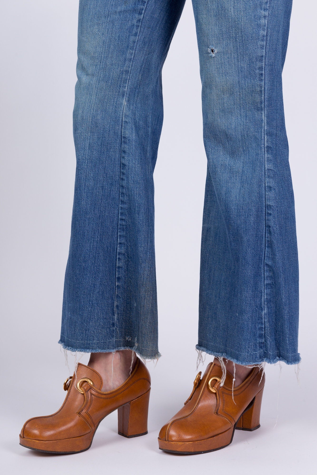 70s Wrangler Faded Denim Bell Bottoms - 29" Waist 