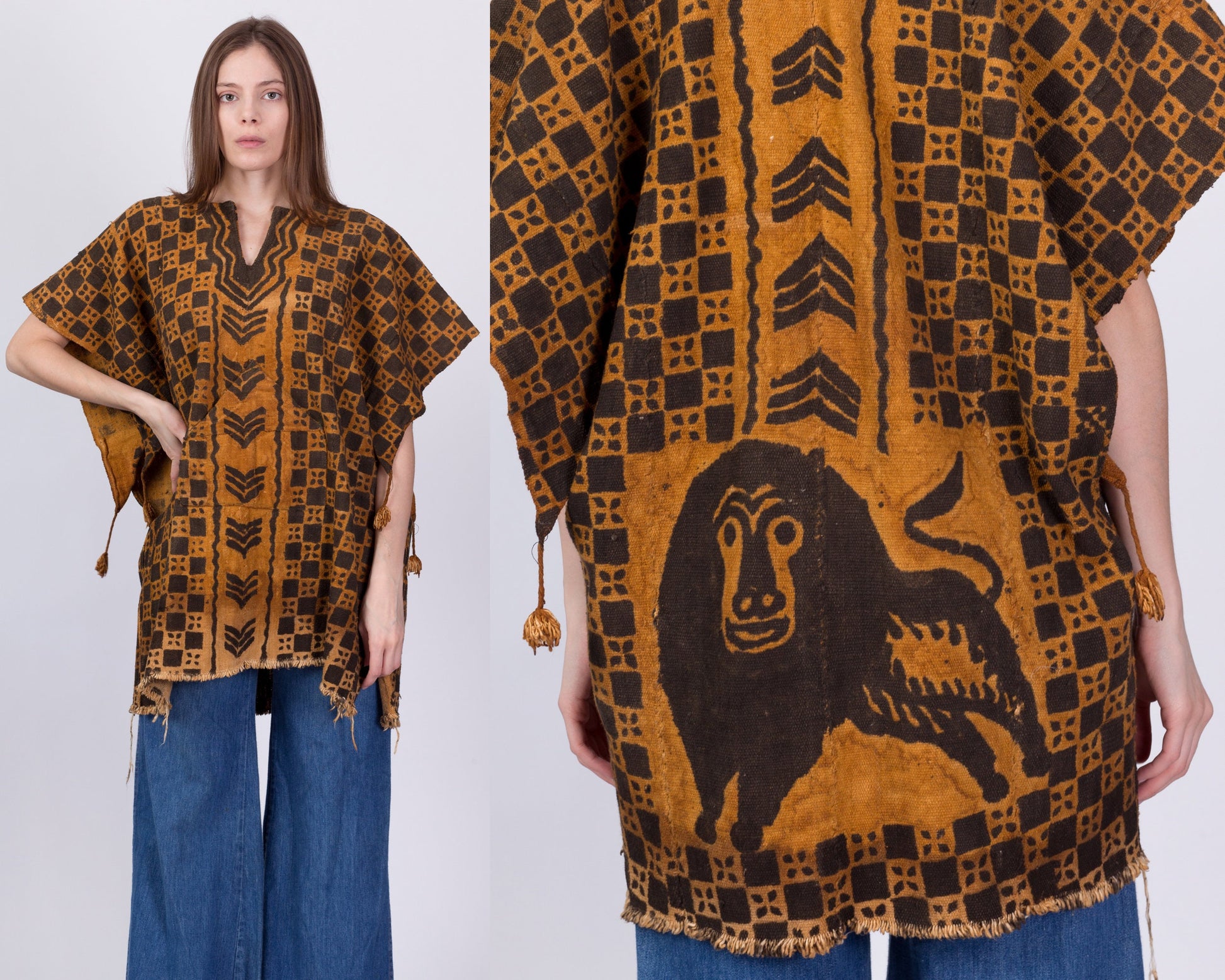 Vintage African Dogon Mudcloth Hunter's Tunic - One Size 
