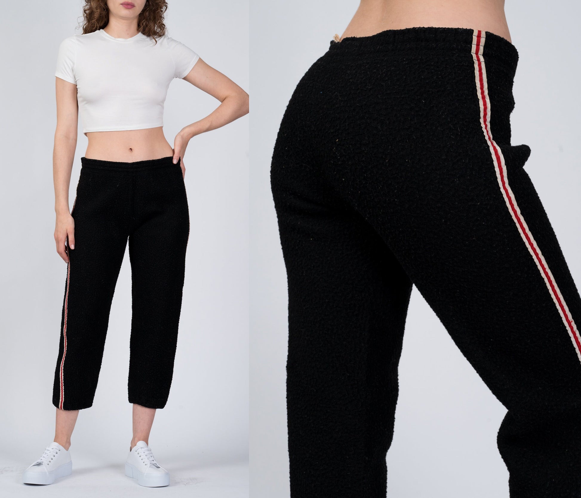 1940s Champion Fleece Distressed Athletic Pants - Men's Medium, Women's Large 