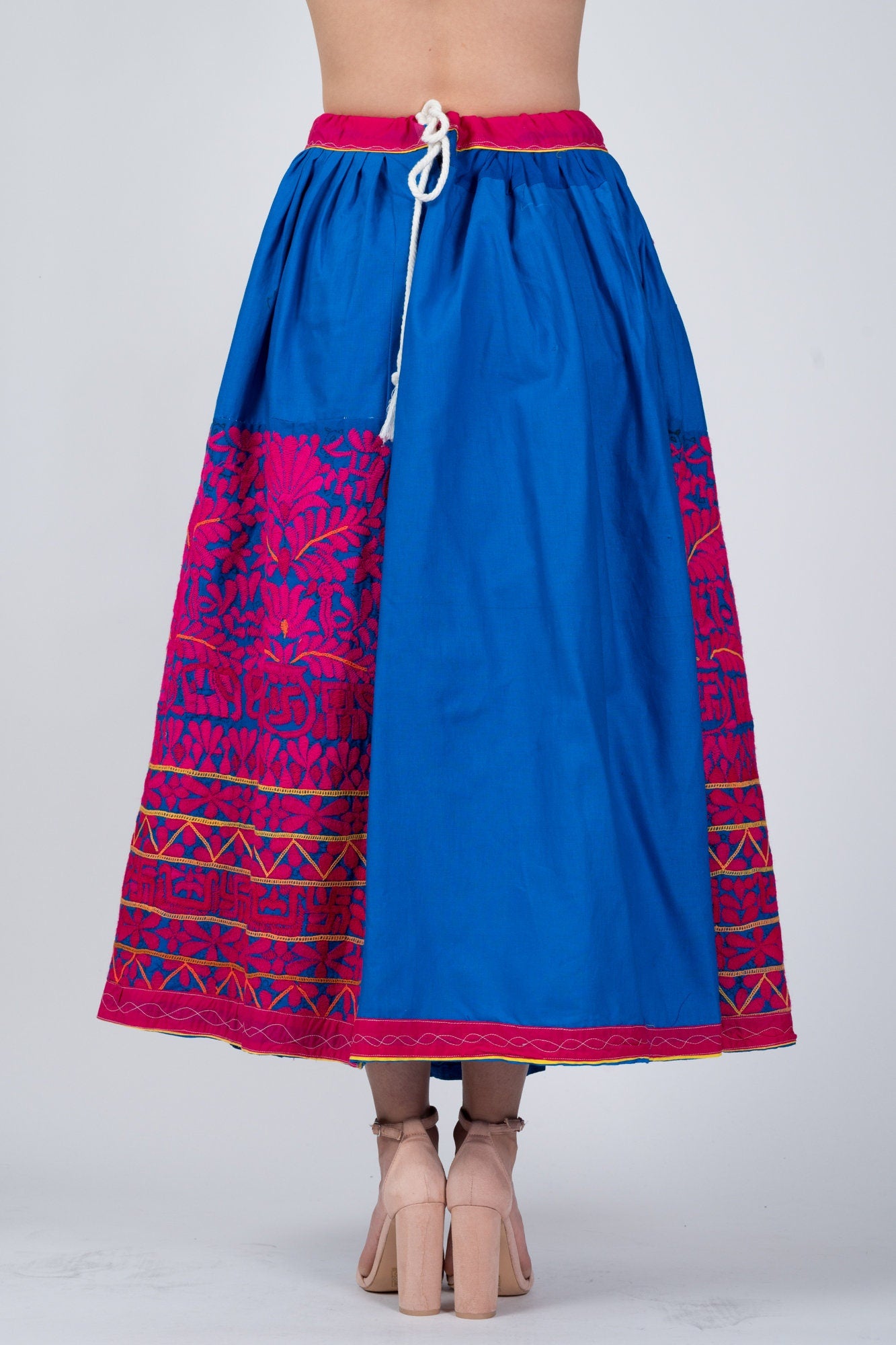 Vintage Indian Rabari Hand Embroidered Ethnic Skirt - Medium to Large 