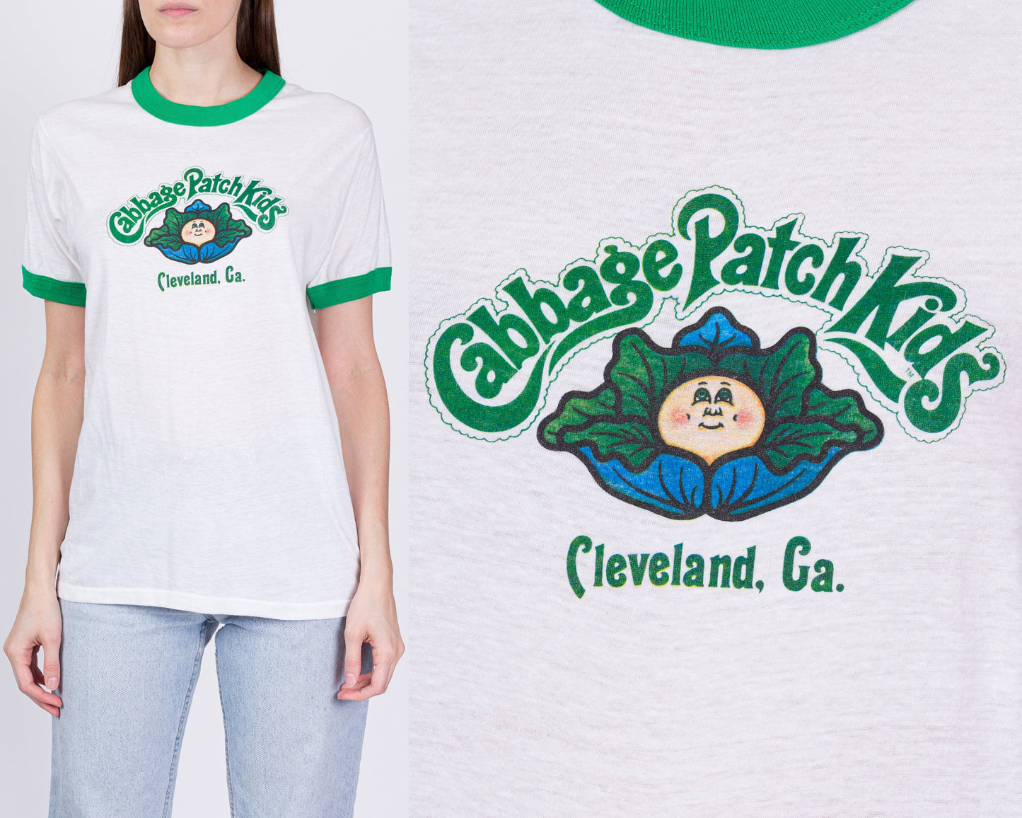 80s Cabbage Patch Kids Graphic Ringer Tee - Unisex Medium 