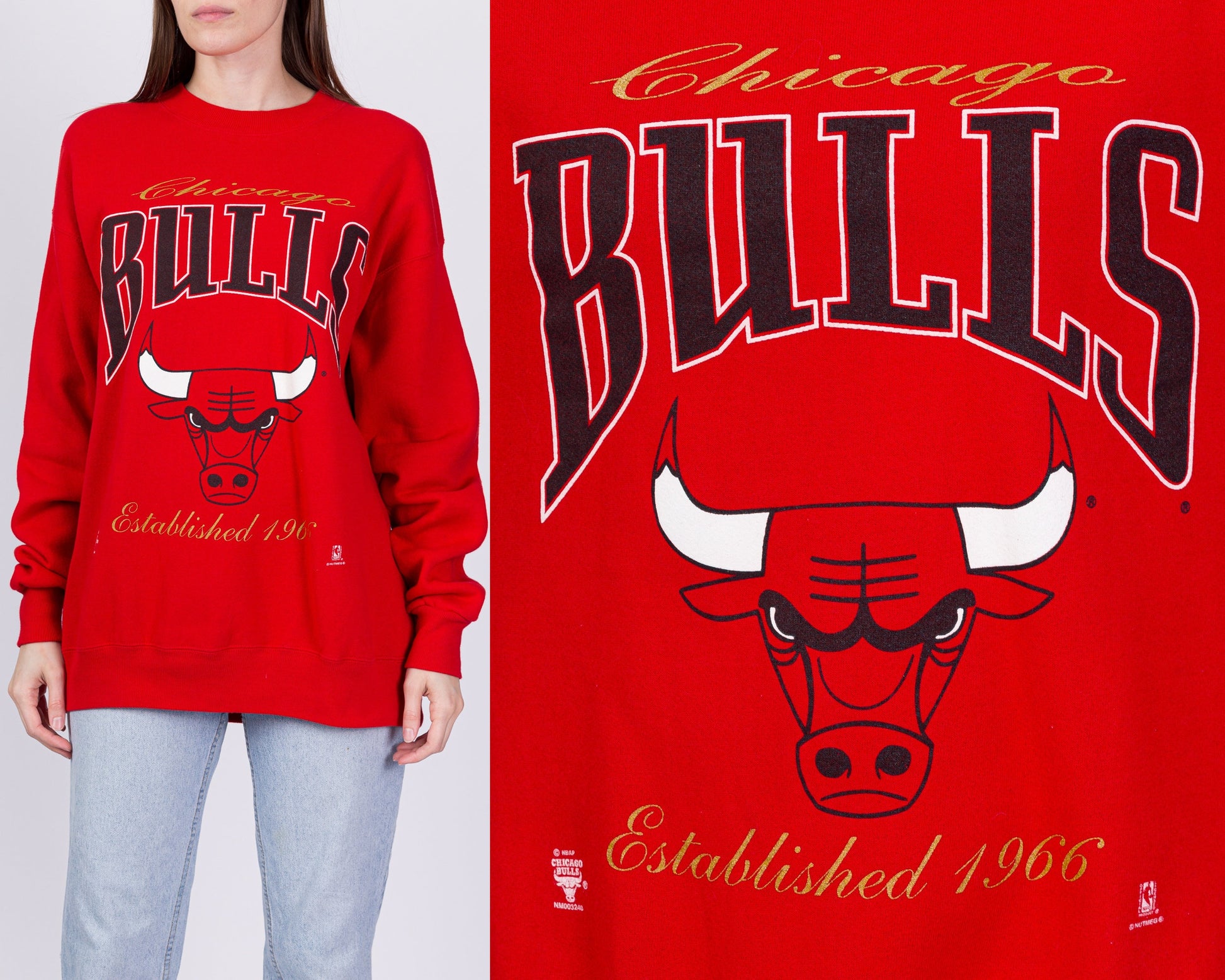 90s Chicago Bulls Sweatshirt - Men's Large, Women's XL 