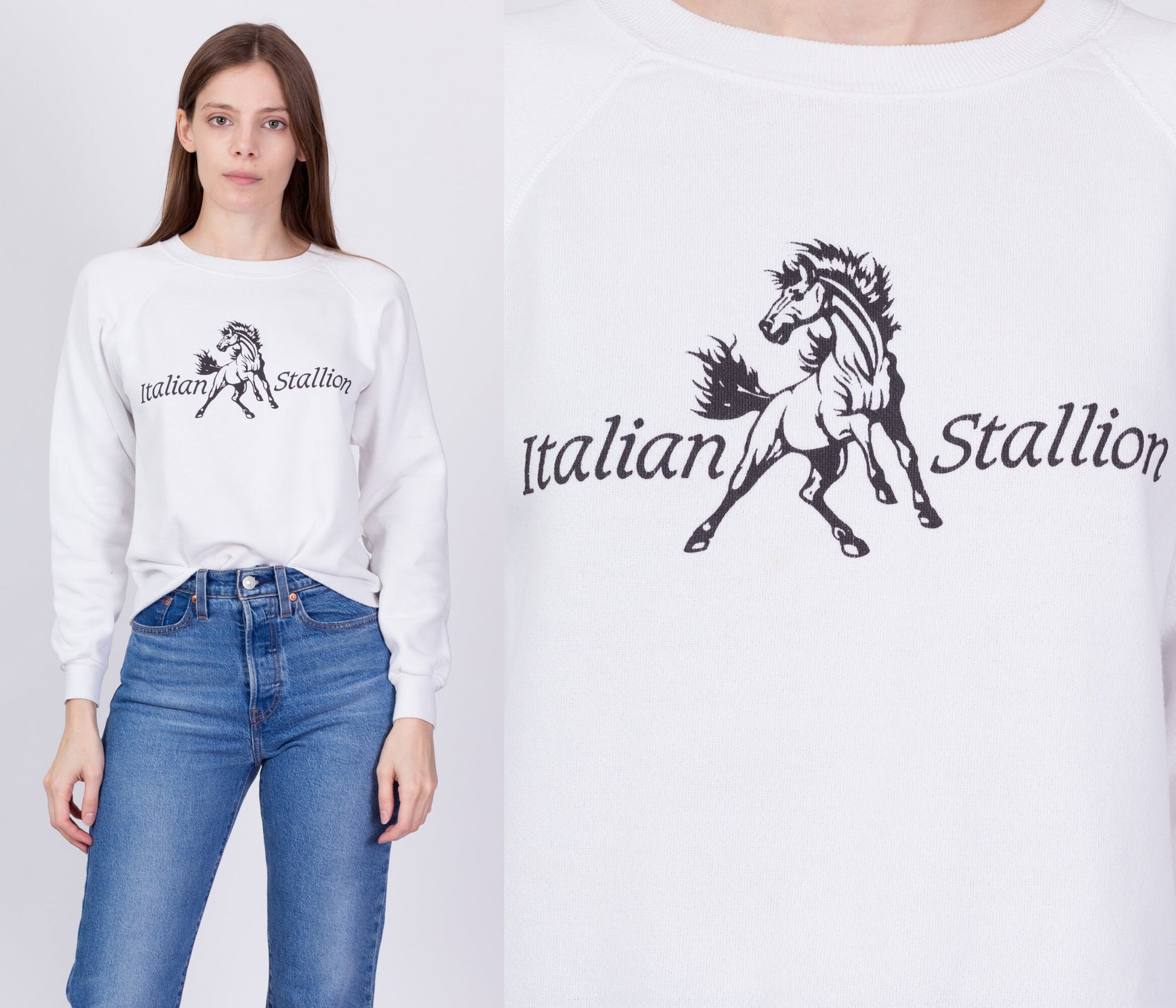 90s Italian Stallion Sweatshirt - Small to Medium 