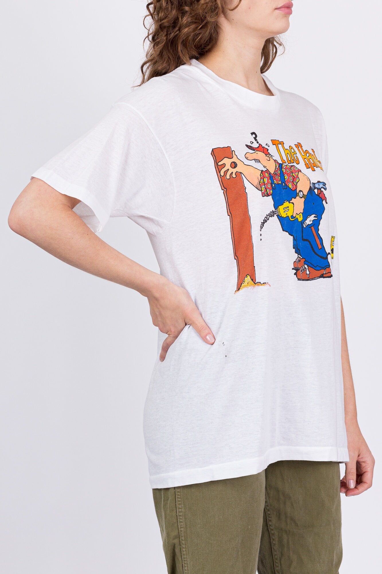 80s "The Handyman" Cartoon T Shirt - Unisex Large 
