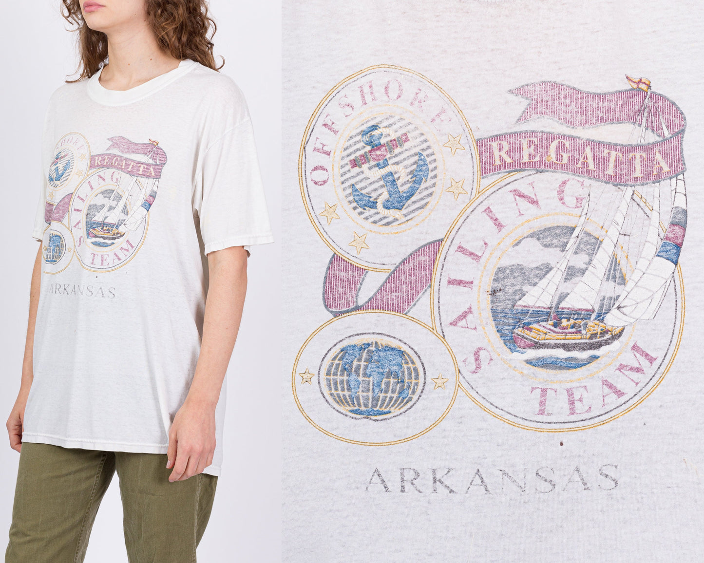 Vintage Offshore Sailing Team Arkansas Regatta T Shirt - Men's Large, Women's XL 
