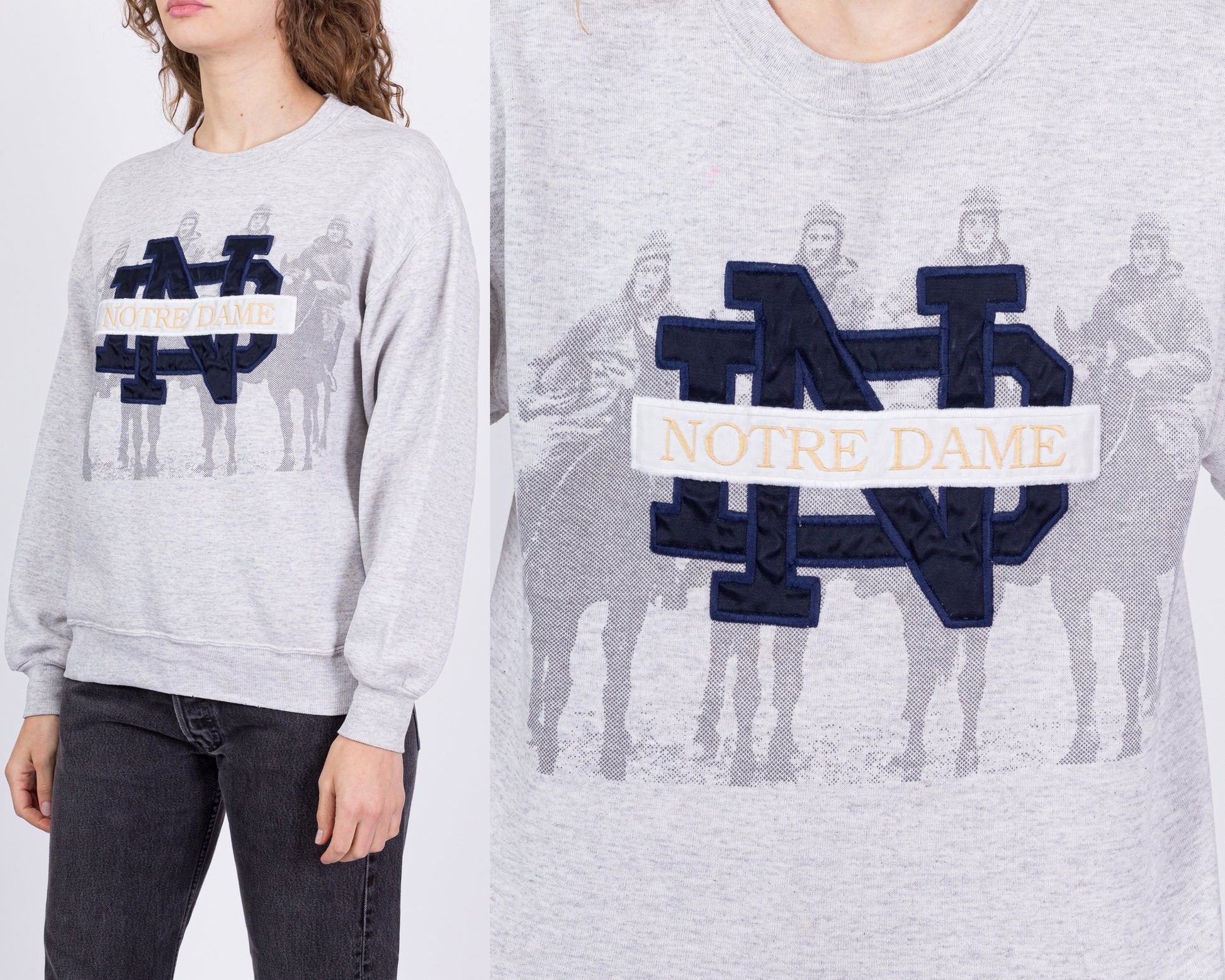 90s University Of Notre Dame Sweatshirt - Men's Small, Women's Medium 
