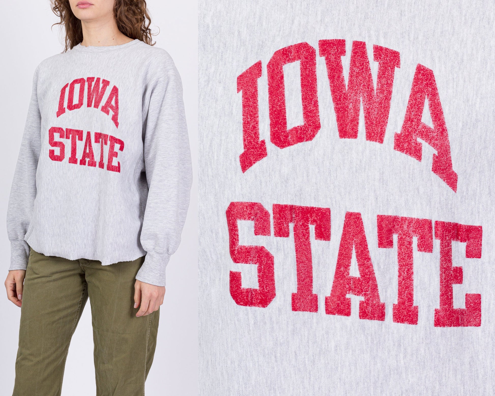 90s Iowa State Champion Reverse Weave Sweatshirt - Men's Large, Women's XL 