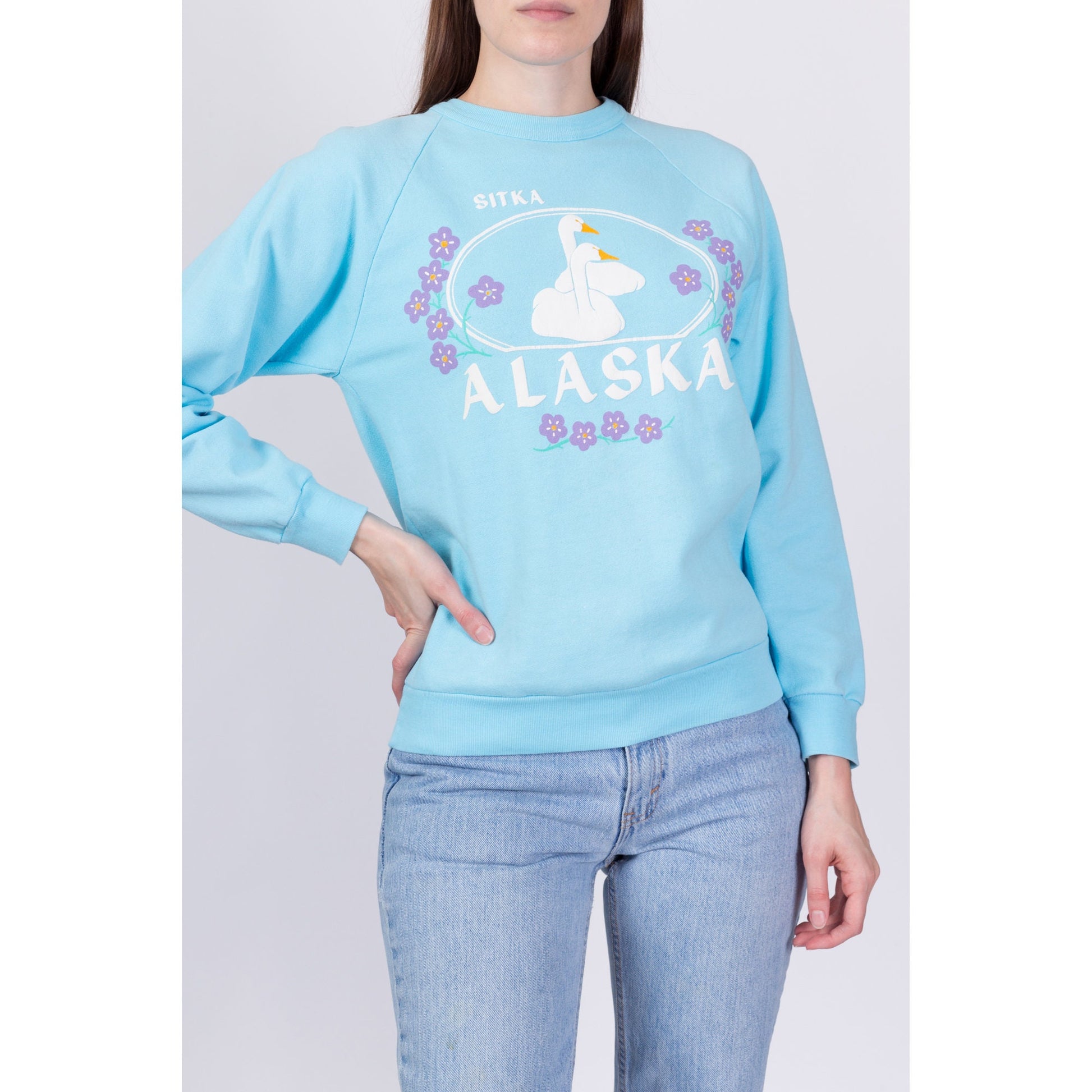 80s Sitka Alaska Swan Sweatshirt - Small