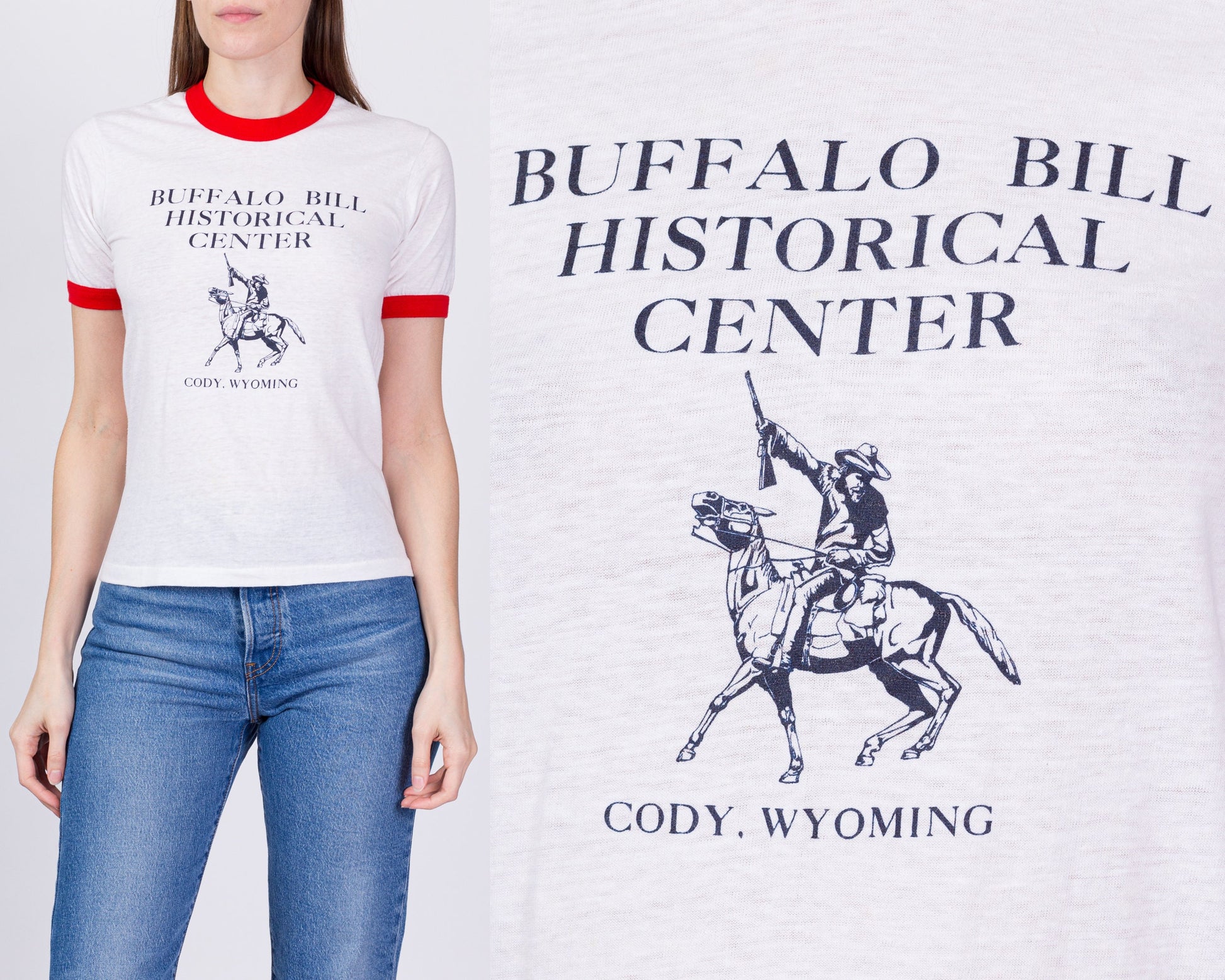 80s Buffalo Bill Historical Center Ringer Tee - Extra Small 