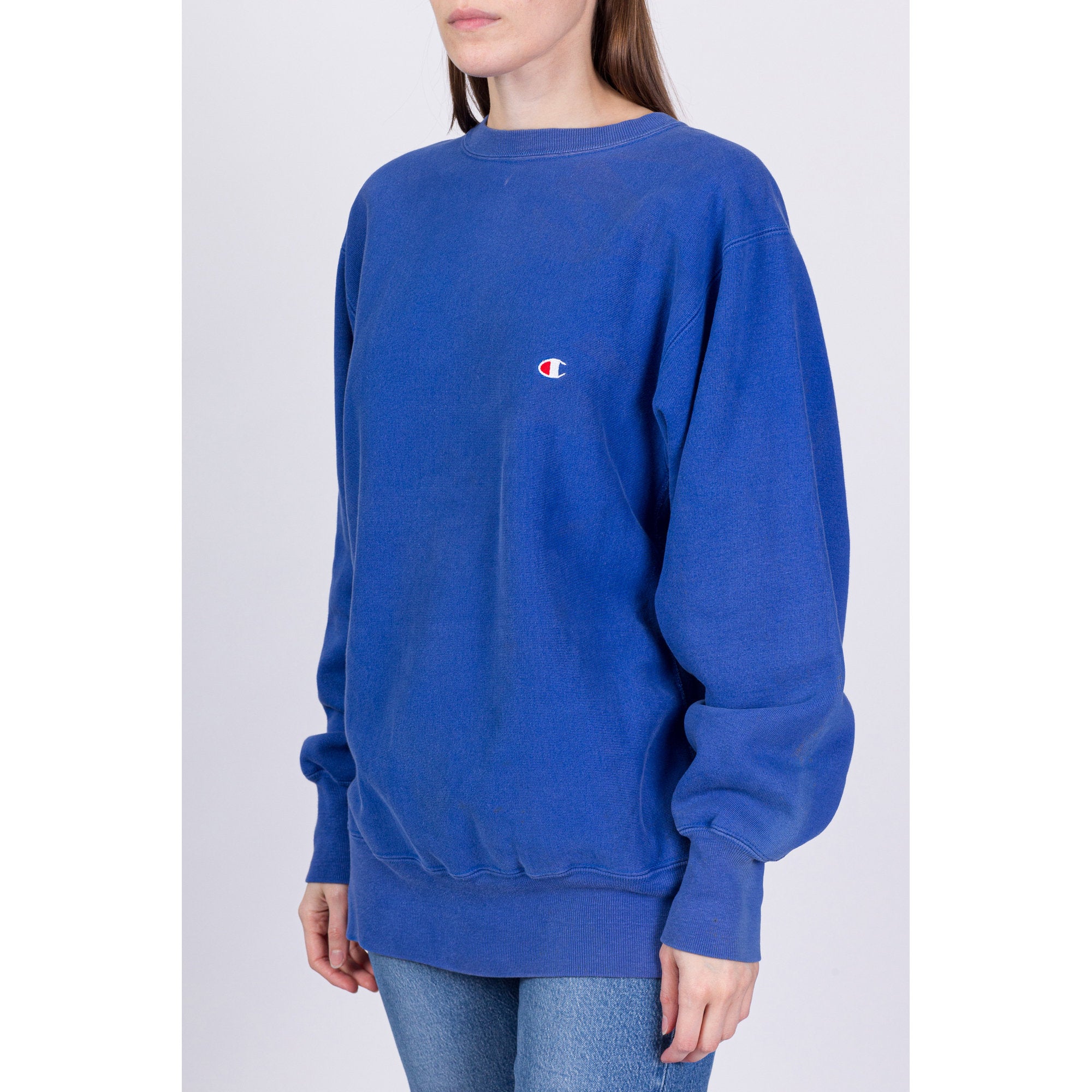 90s Champion Reverse Weave Blue Sweatshirt - Men's Large, Women's