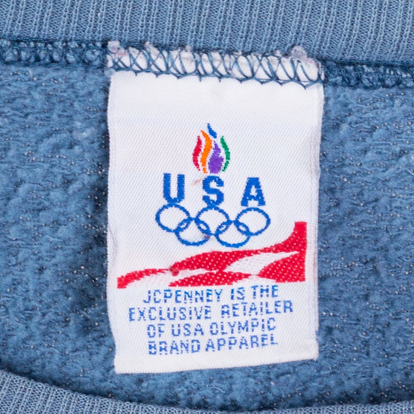 90s Plain Blue USA Olympics Sweatshirt - Unisex Small 