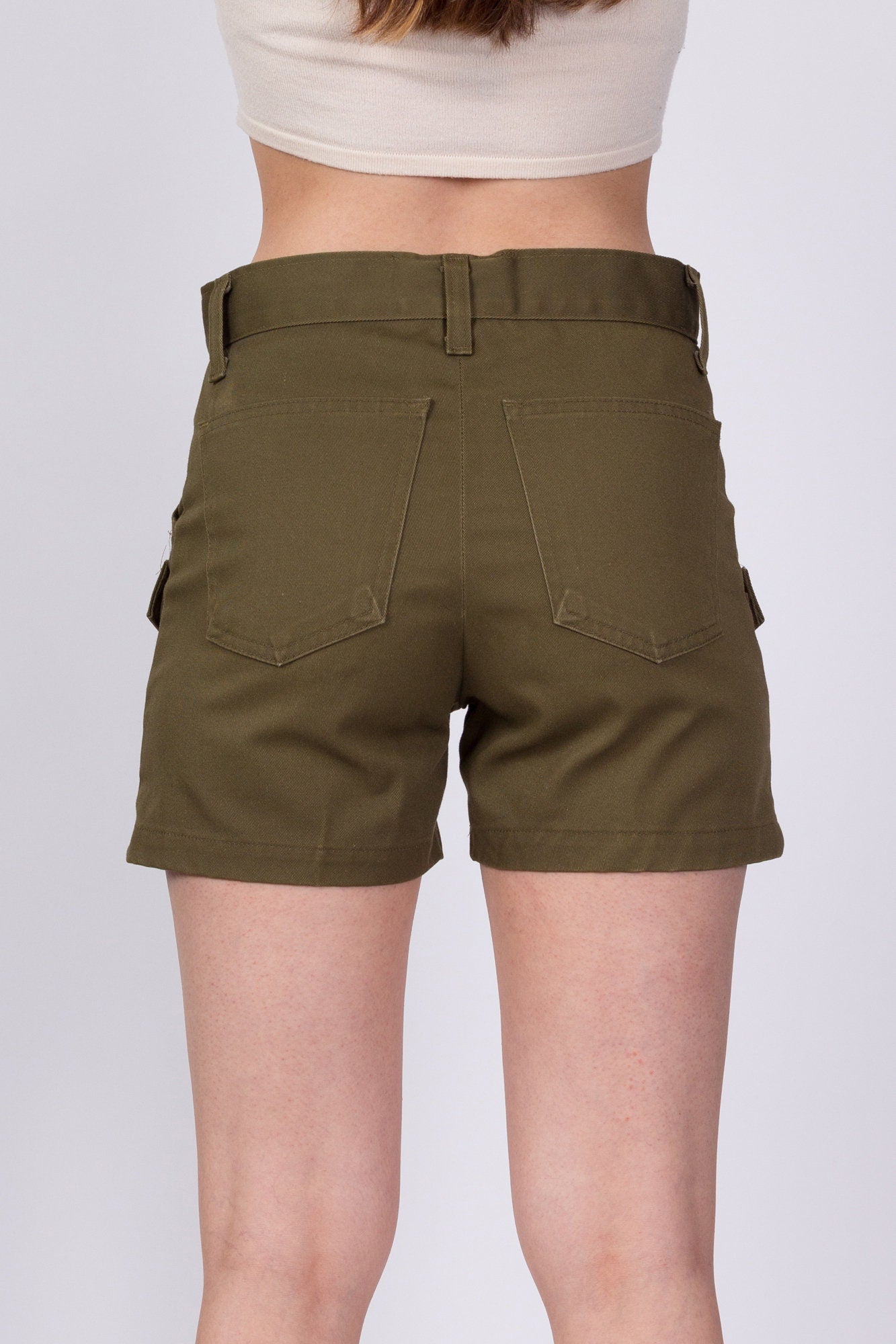 70s High Waist Boy Scout Uniform Shorts - XS to Small 