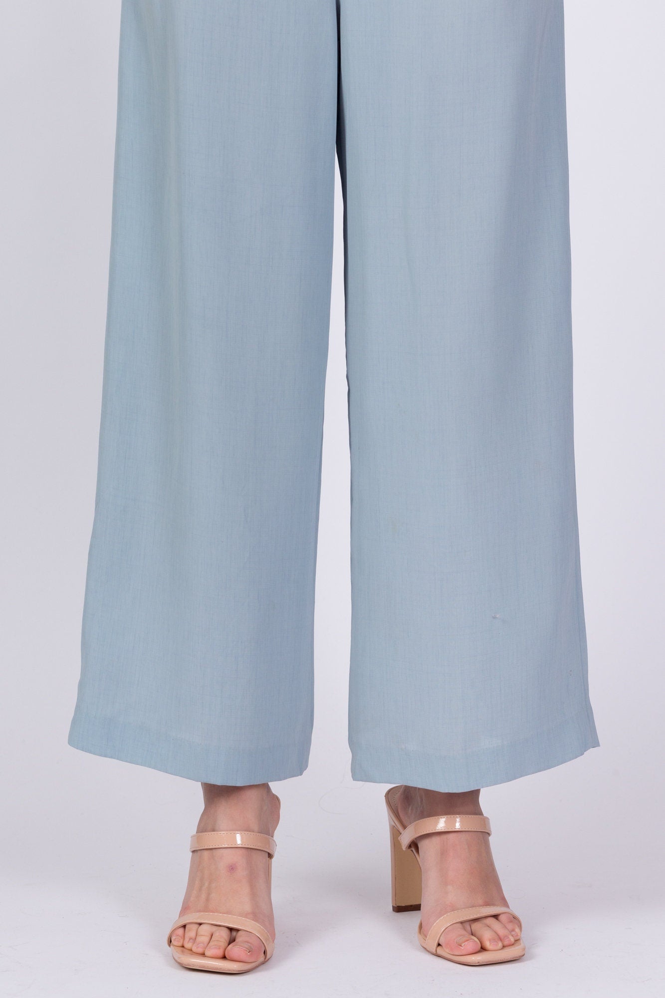 80s Sheer Dusty Blue Straight Leg Trousers - Extra Small, 24" 