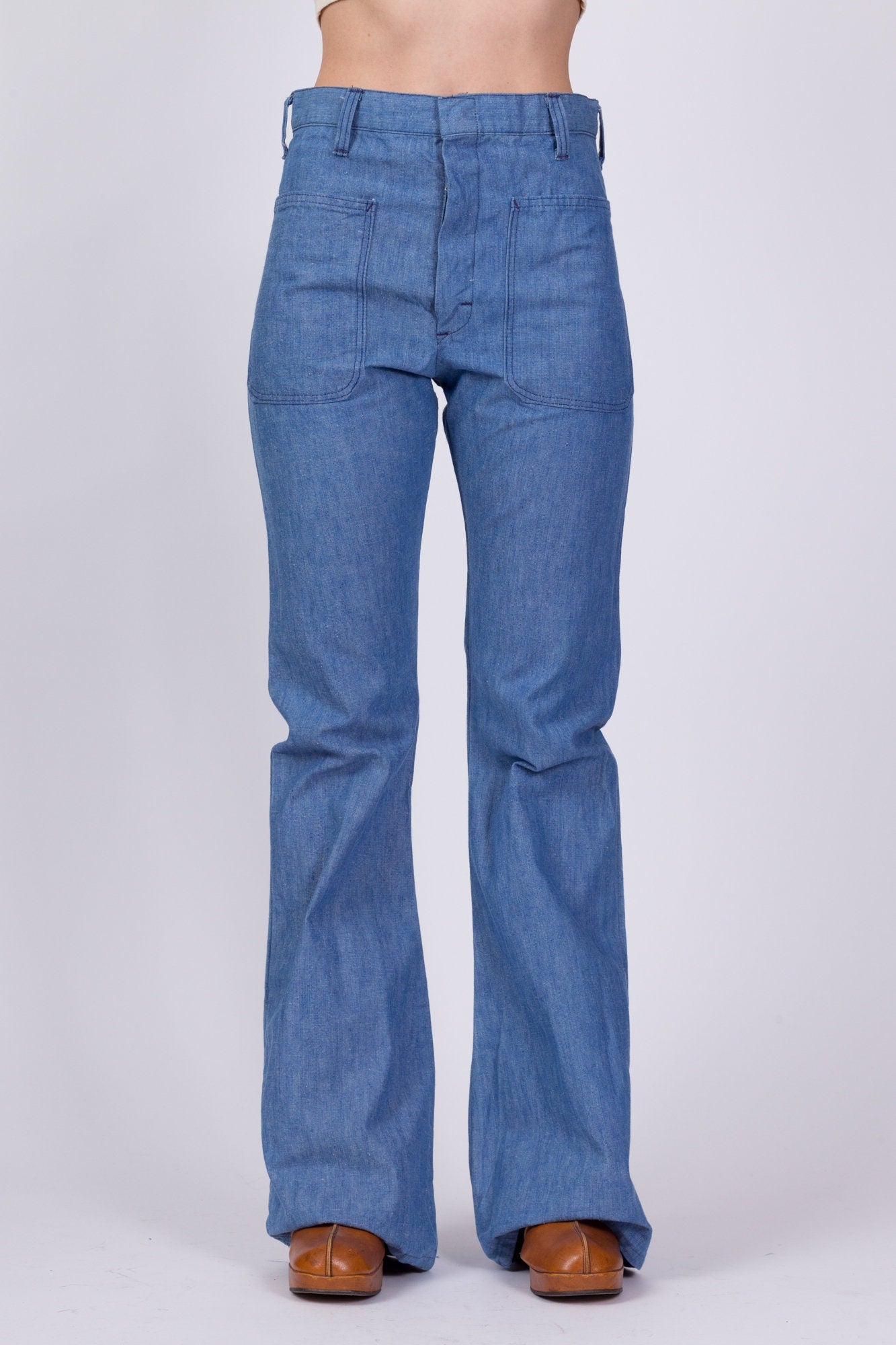 60s 70s High Waist Sailor Pants - Unisex XS 