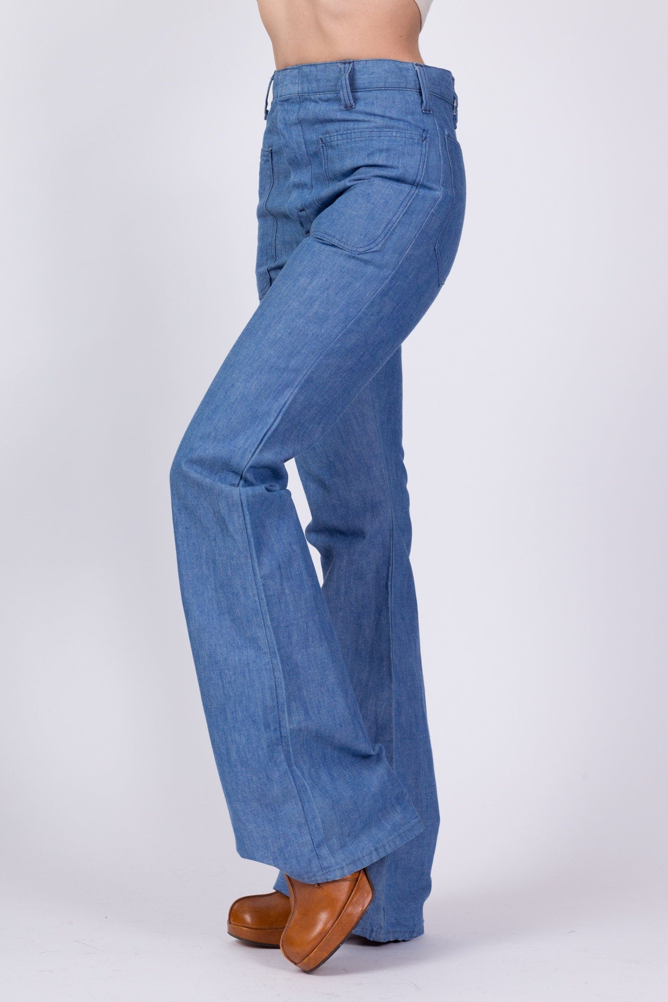 60s 70s High Waist Sailor Pants - Unisex XS 