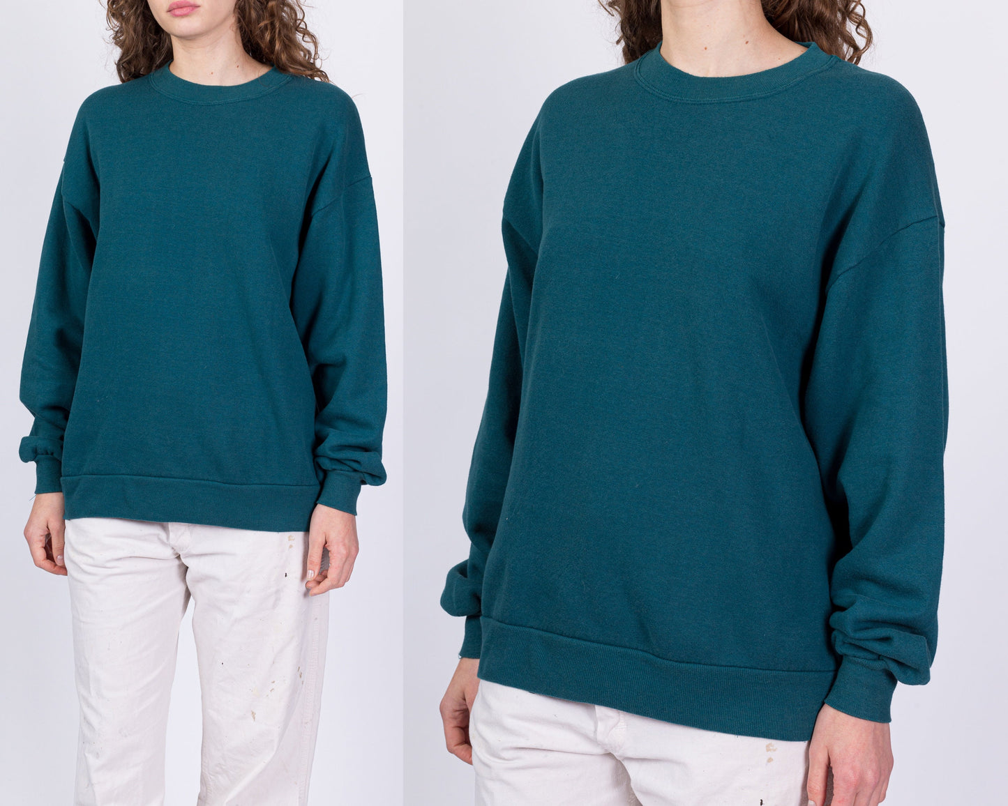 80s Dark Teal Crewneck Sweatshirt - Men's Large, Women's XL 