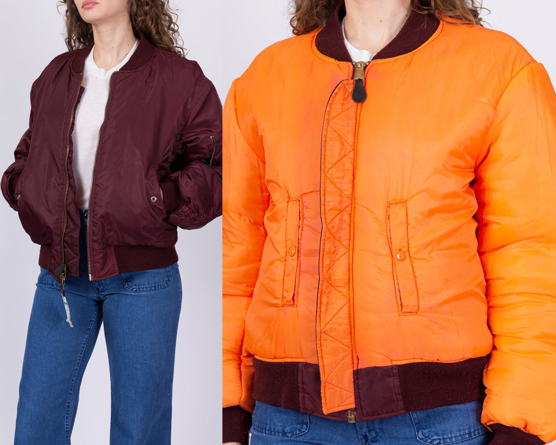 90s MA-1 Reversible Bomber Flight Jacket - Men's Large, Women's XL 