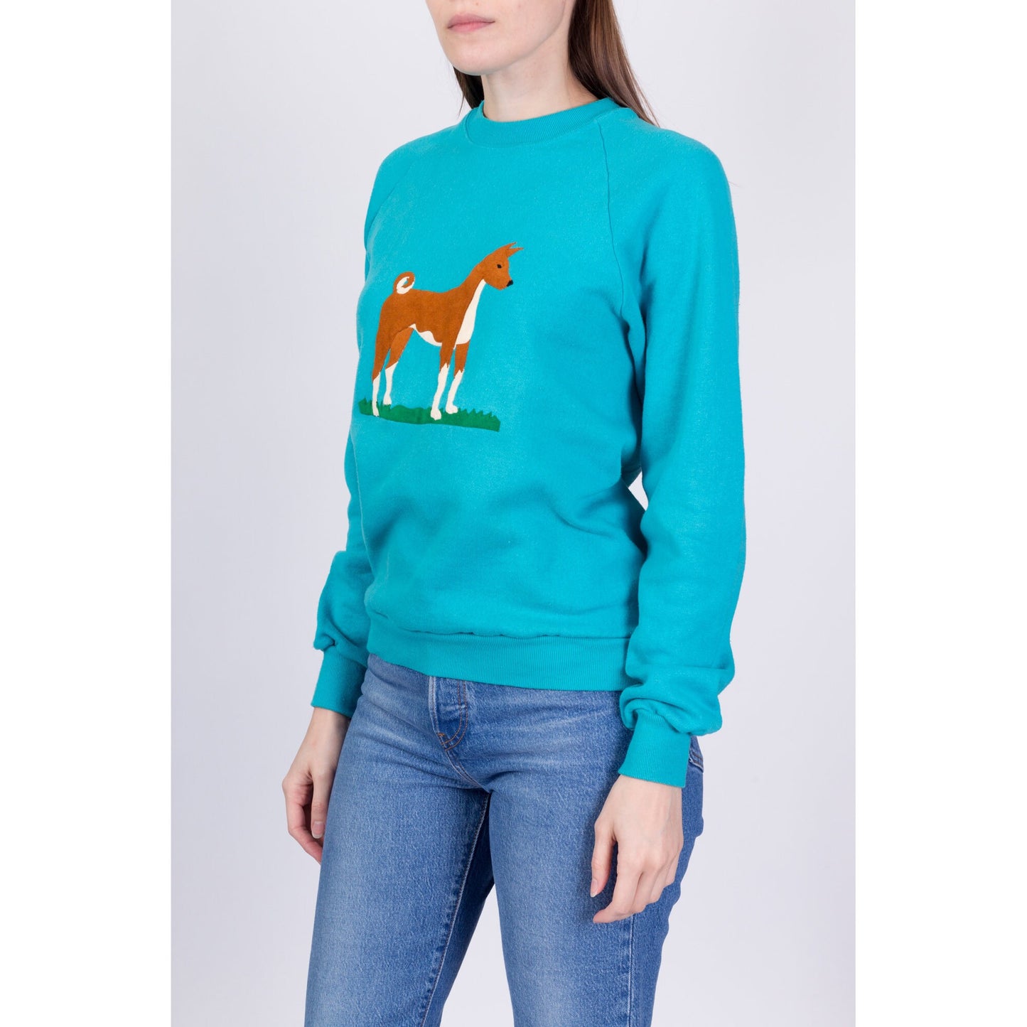 80s Basenji Dog Sweatshirt - Small 