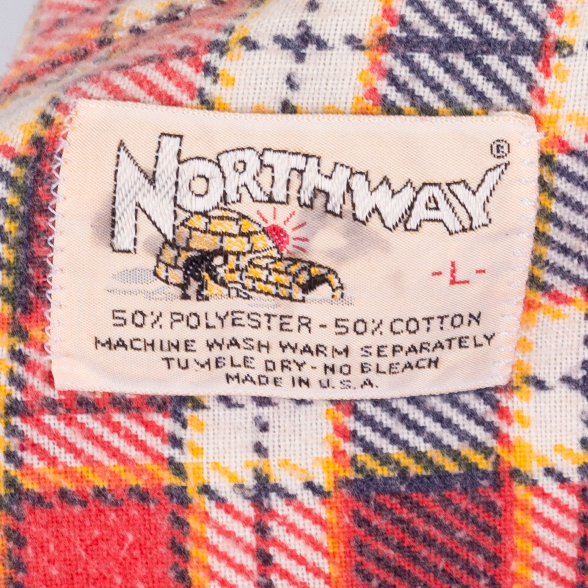80s Plaid Flannel Button Up Shirt - Small 