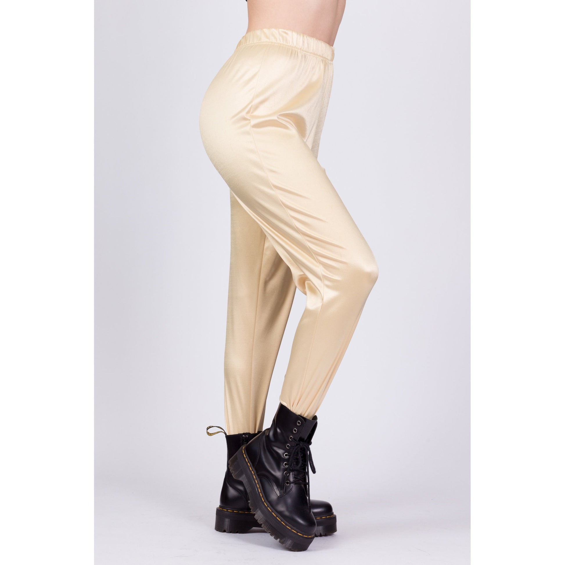 80s Gold High Waist Stirrup Pants - XS to Petite Small – Flying
