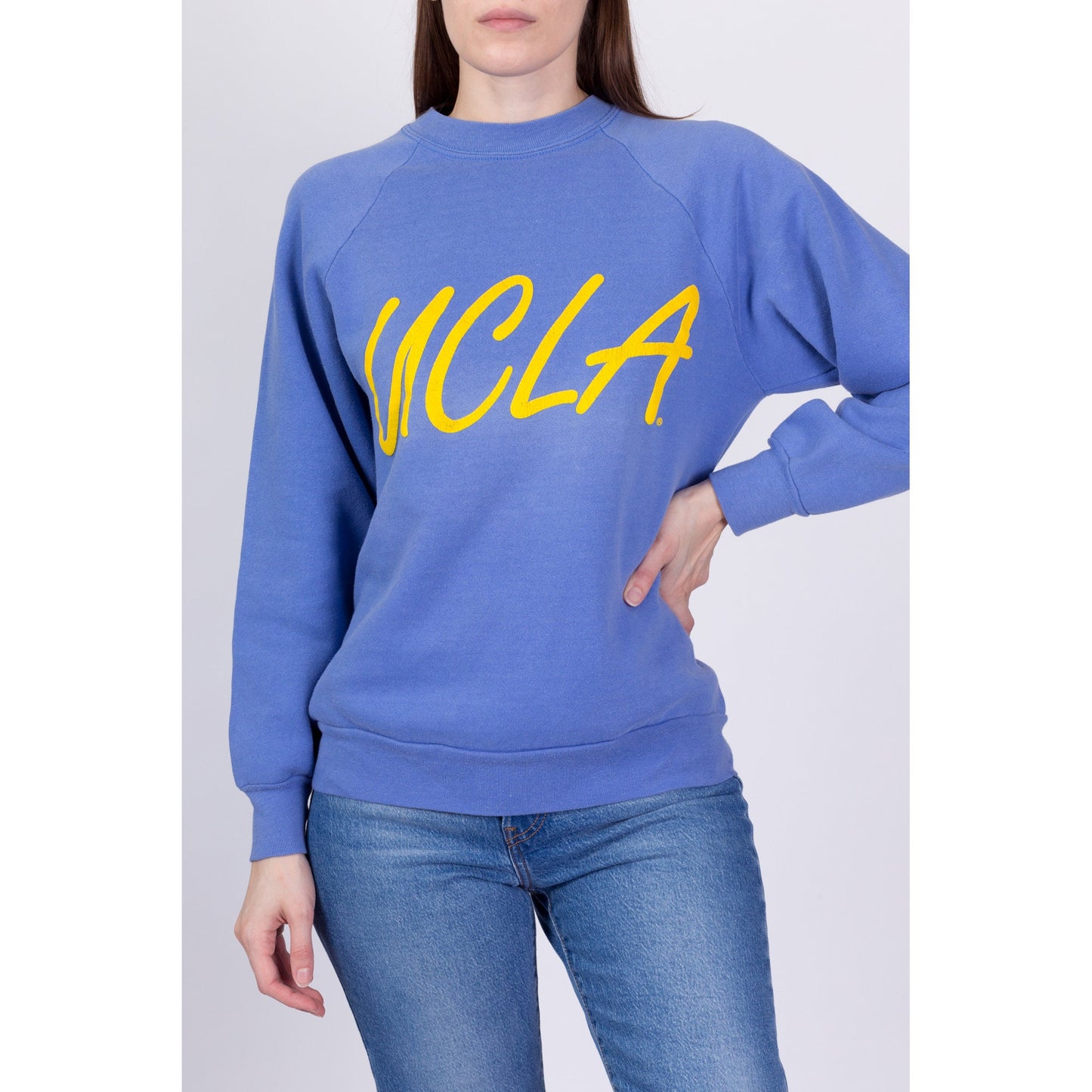 80s UCLA Raglan Sleeve Sweatshirt - Men's Medium, Women's Large 