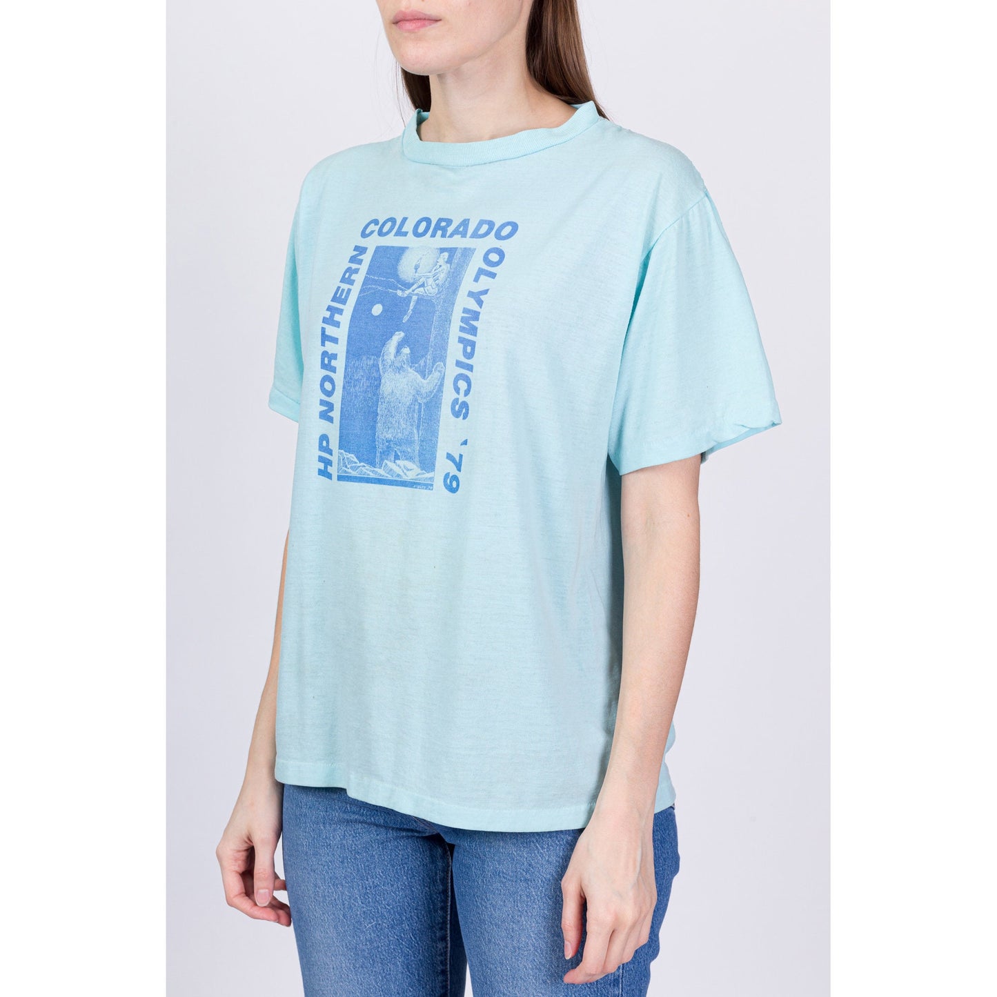 1979 Colorado Olympics Bear T Shirt - Men's Medium, Women's Large 