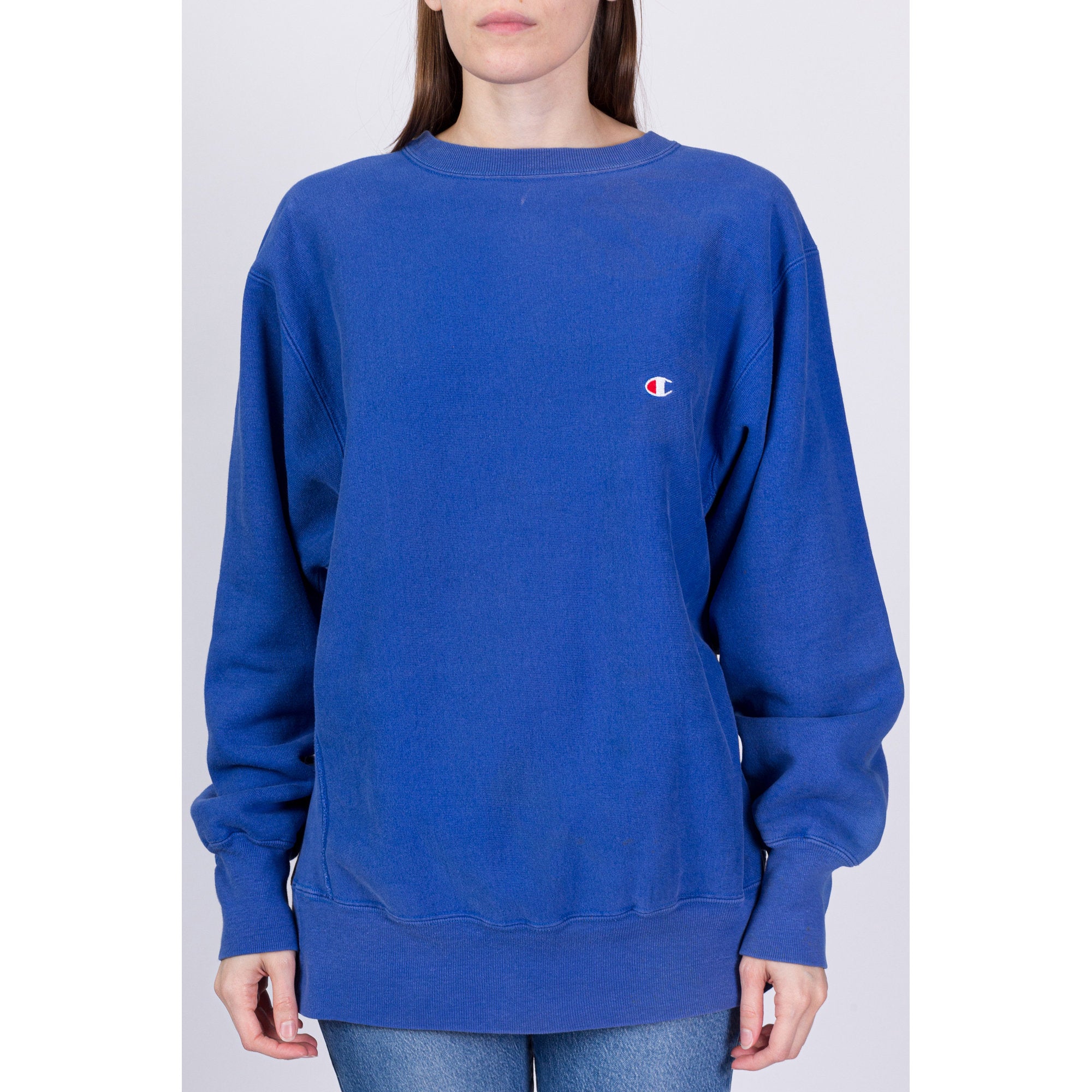 90s Champion Reverse Weave Blue Sweatshirt - Men's Large, Women's XL