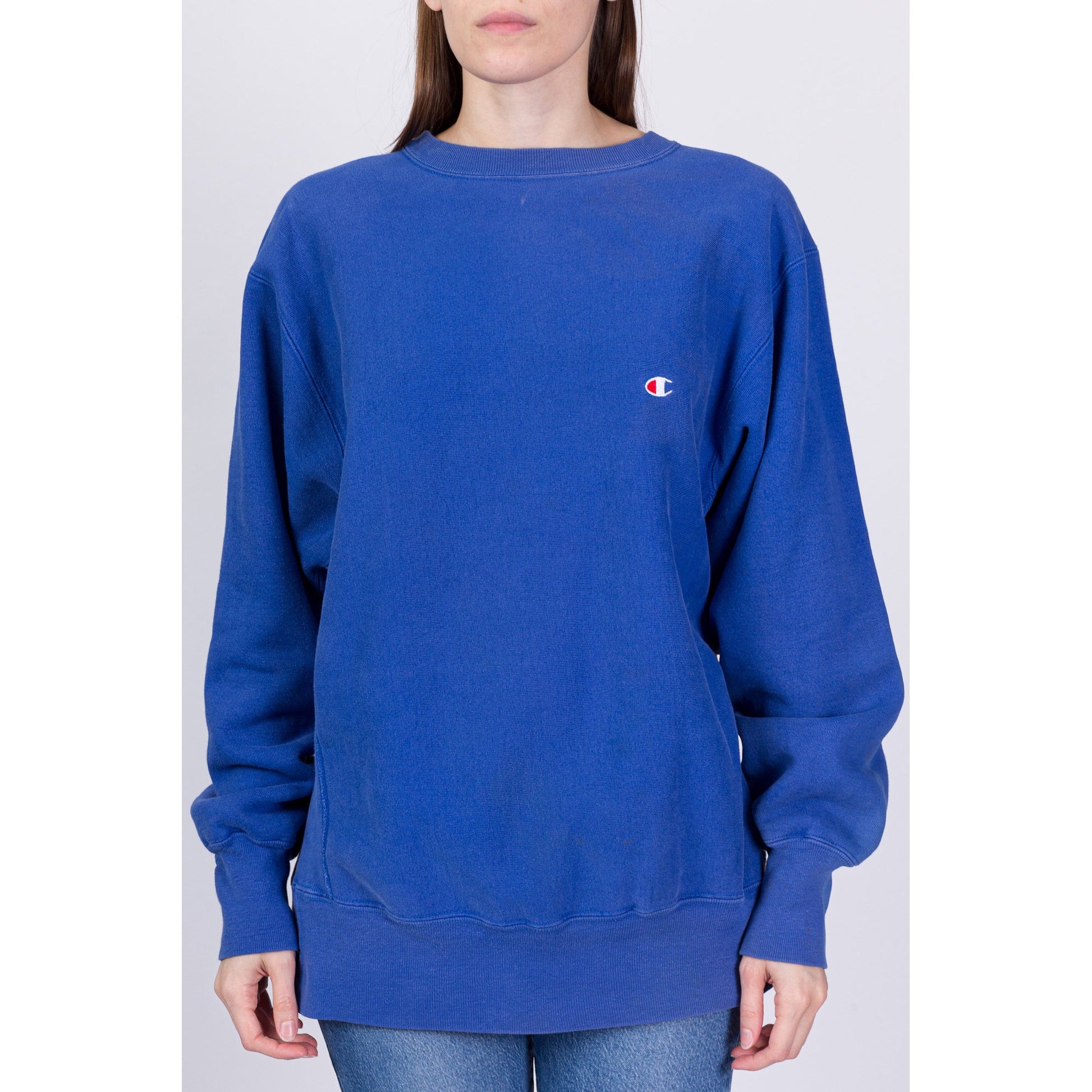 90s Champion Reverse Weave Blue Sweatshirt - Men's Large, Women's XL 