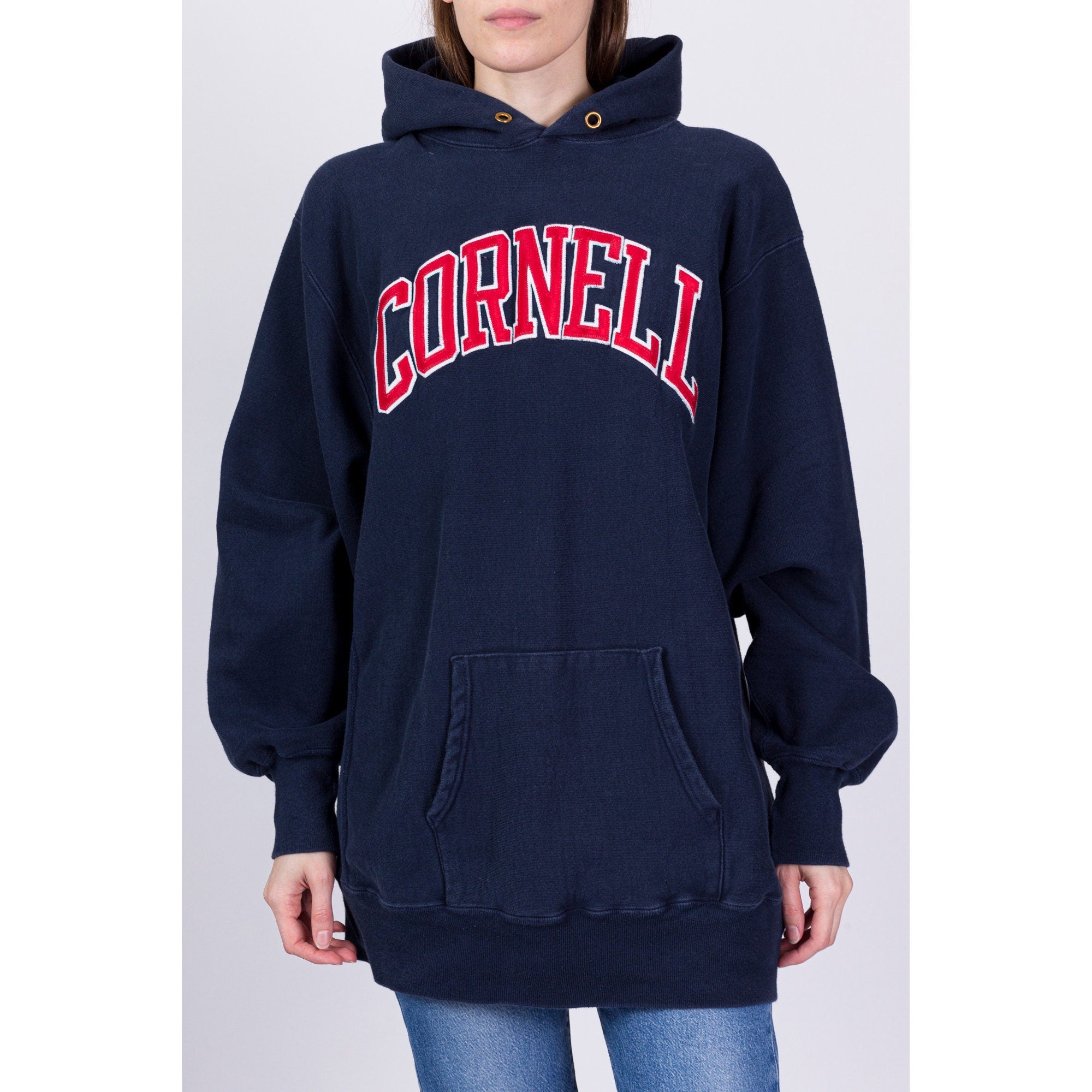 90s Cornell University Champion Reverse Weave Hoodie - Men's XL
