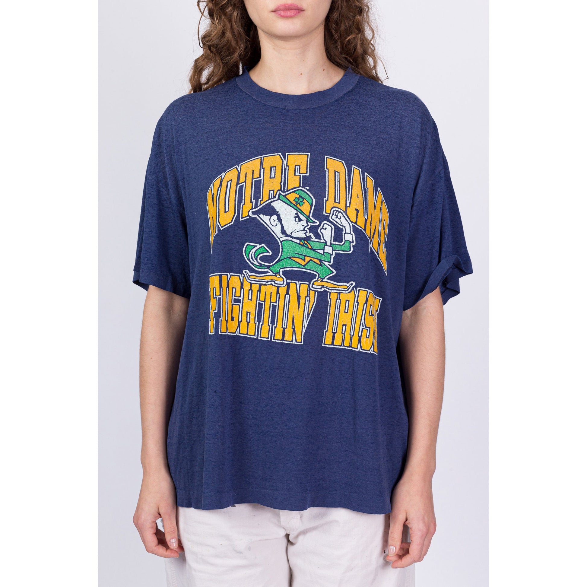 80s Notre Dame Fightin' Irish Burnout Tee - Men's XL 