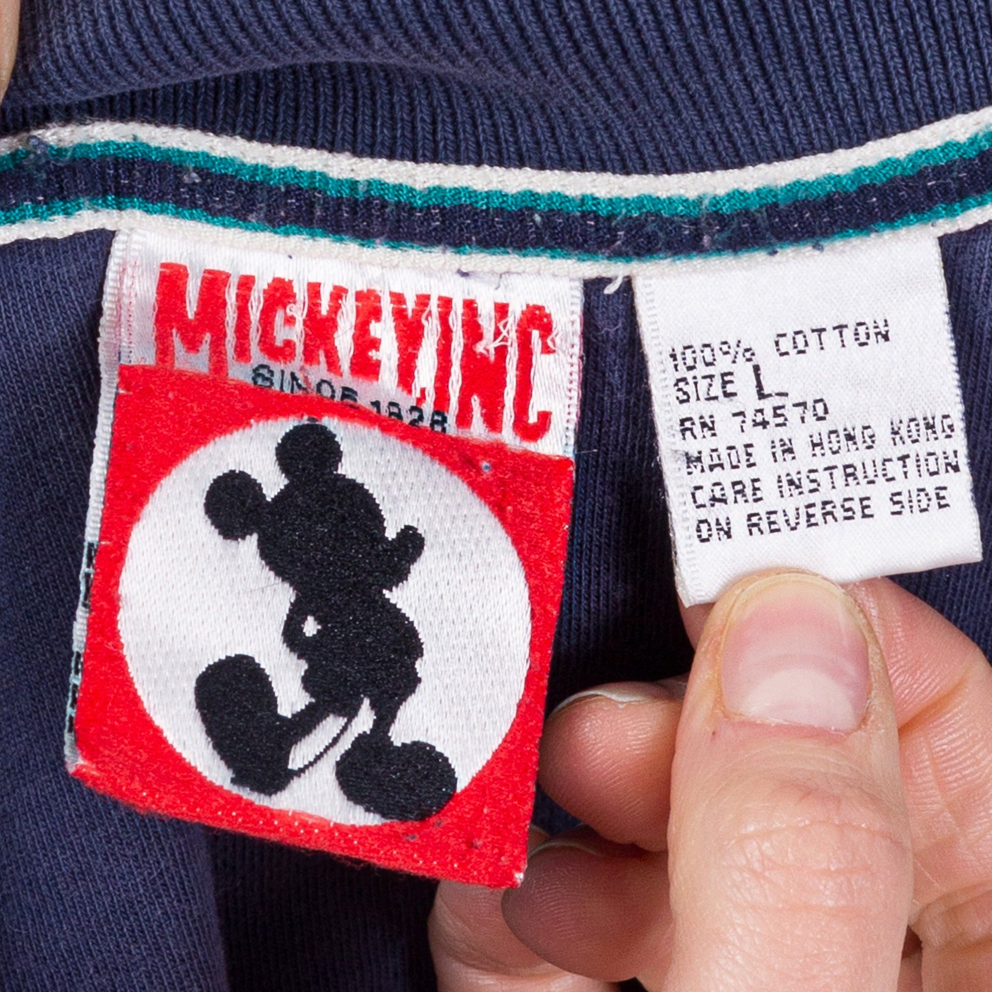 90s Mickey Mouse Color Block Polo - Unisex Large 