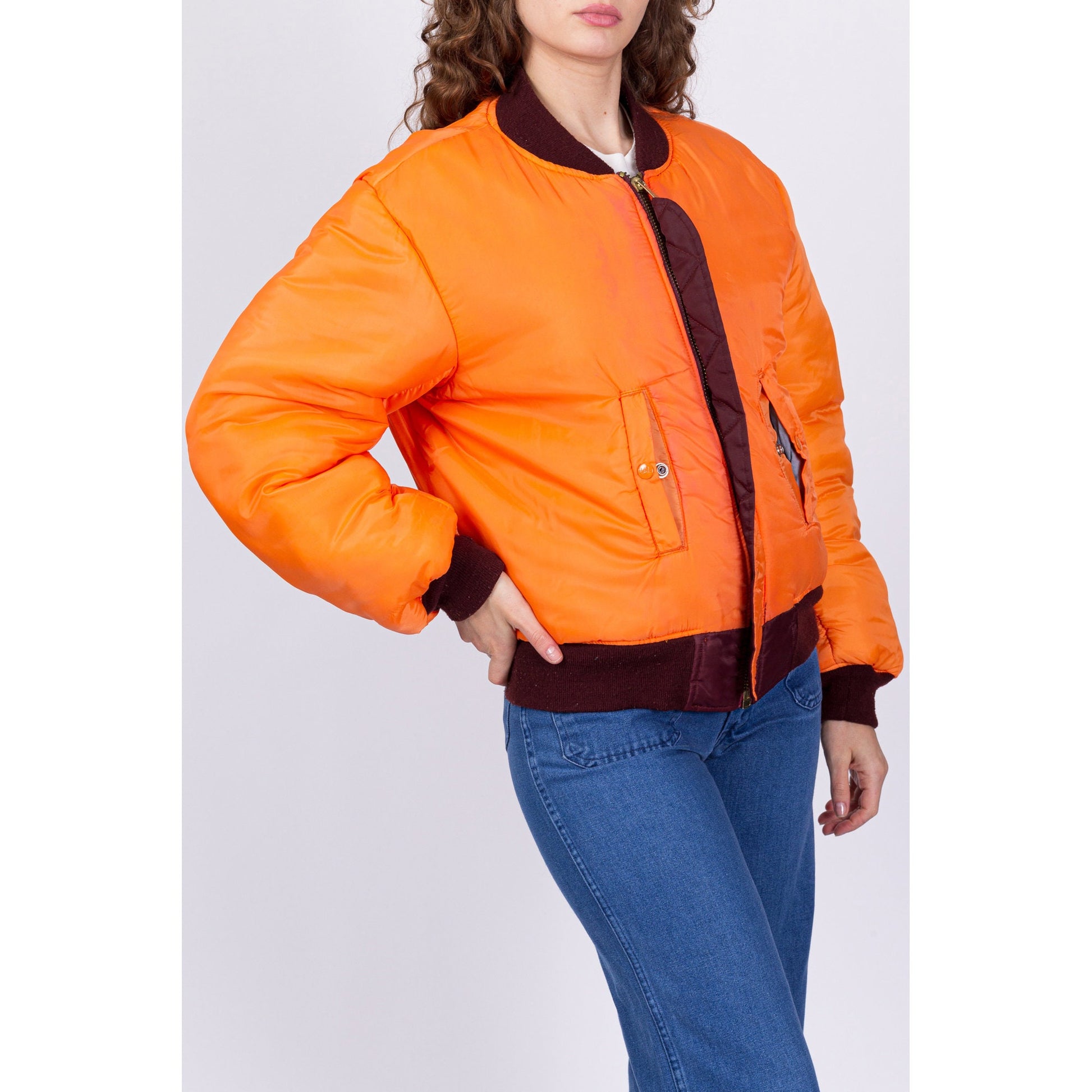 90s MA-1 Reversible Bomber Flight Jacket - Men's Large, Women's XL 