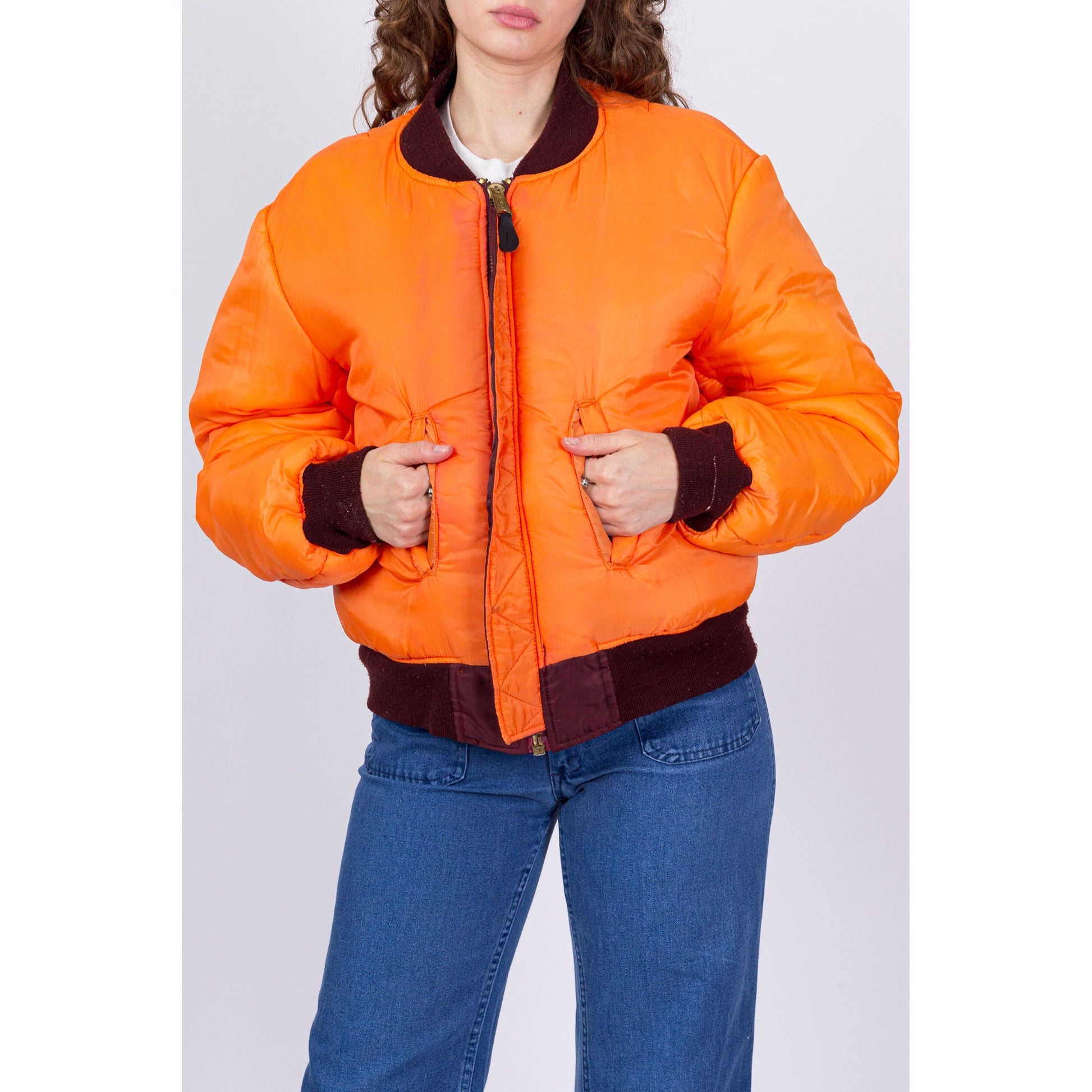 90s MA-1 Reversible Bomber Flight Jacket - Men's Large, Women's XL 